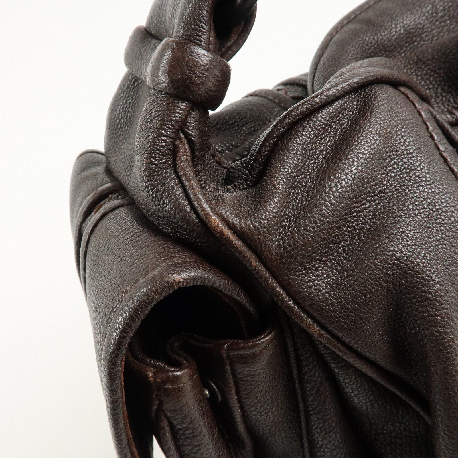 BOTTEGA VENETA Intrecciato Leather Shoulder Bag 179309 Used