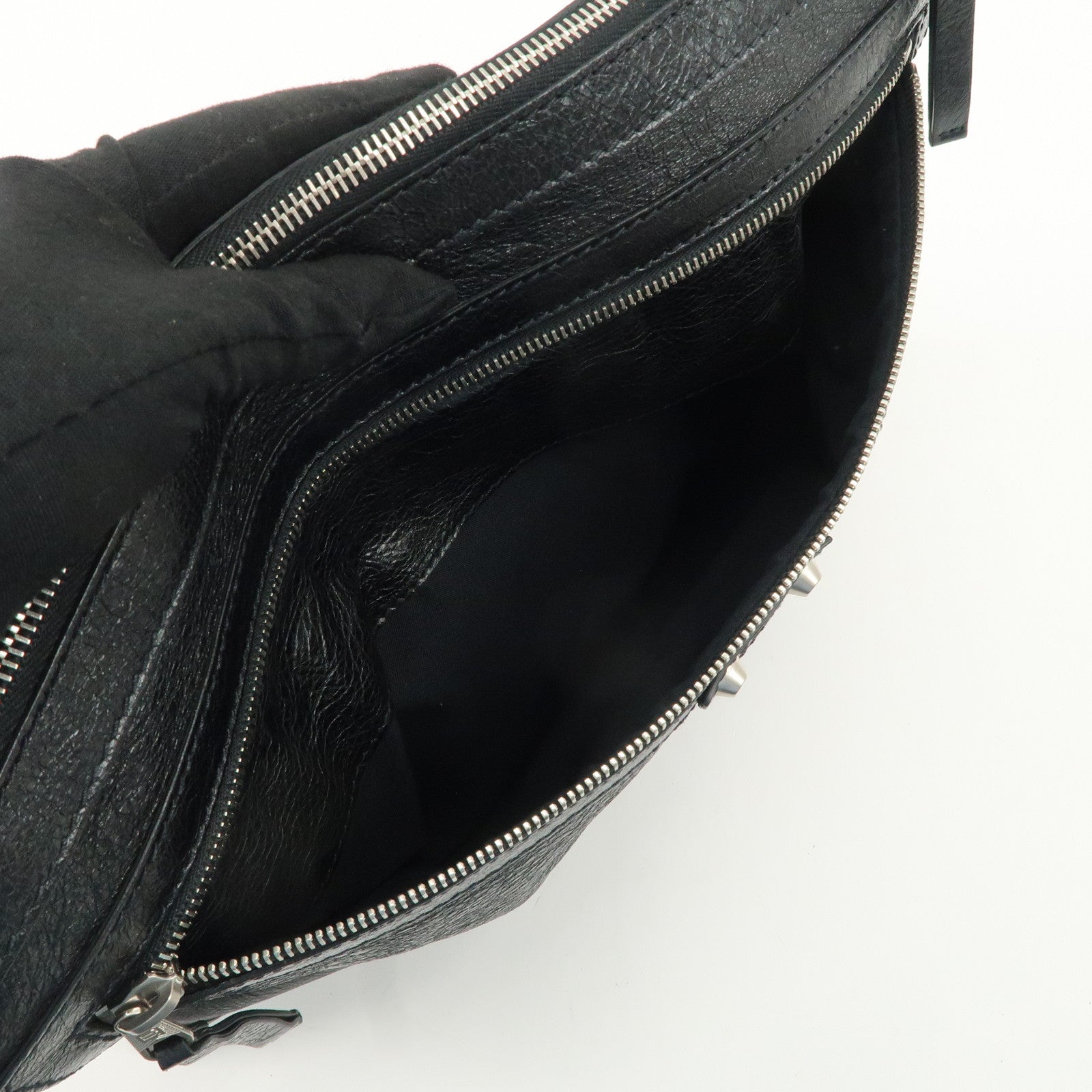 BALENCIAGA Leather Classic Clip L Clutch Bag Black 273023 Used