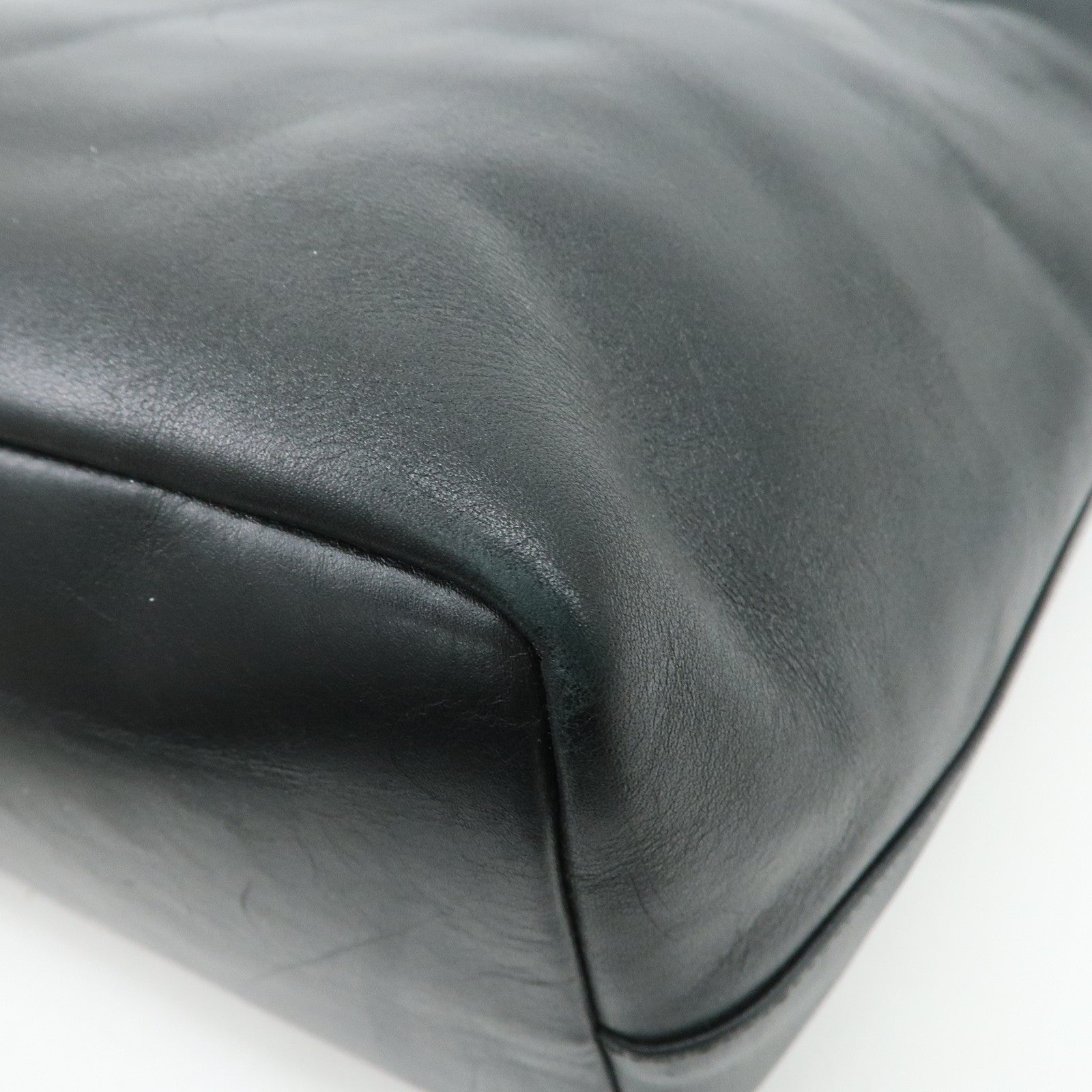 GUCCI Bamboo Leather 2Way Shoulder Bag Black 000.0833 Used