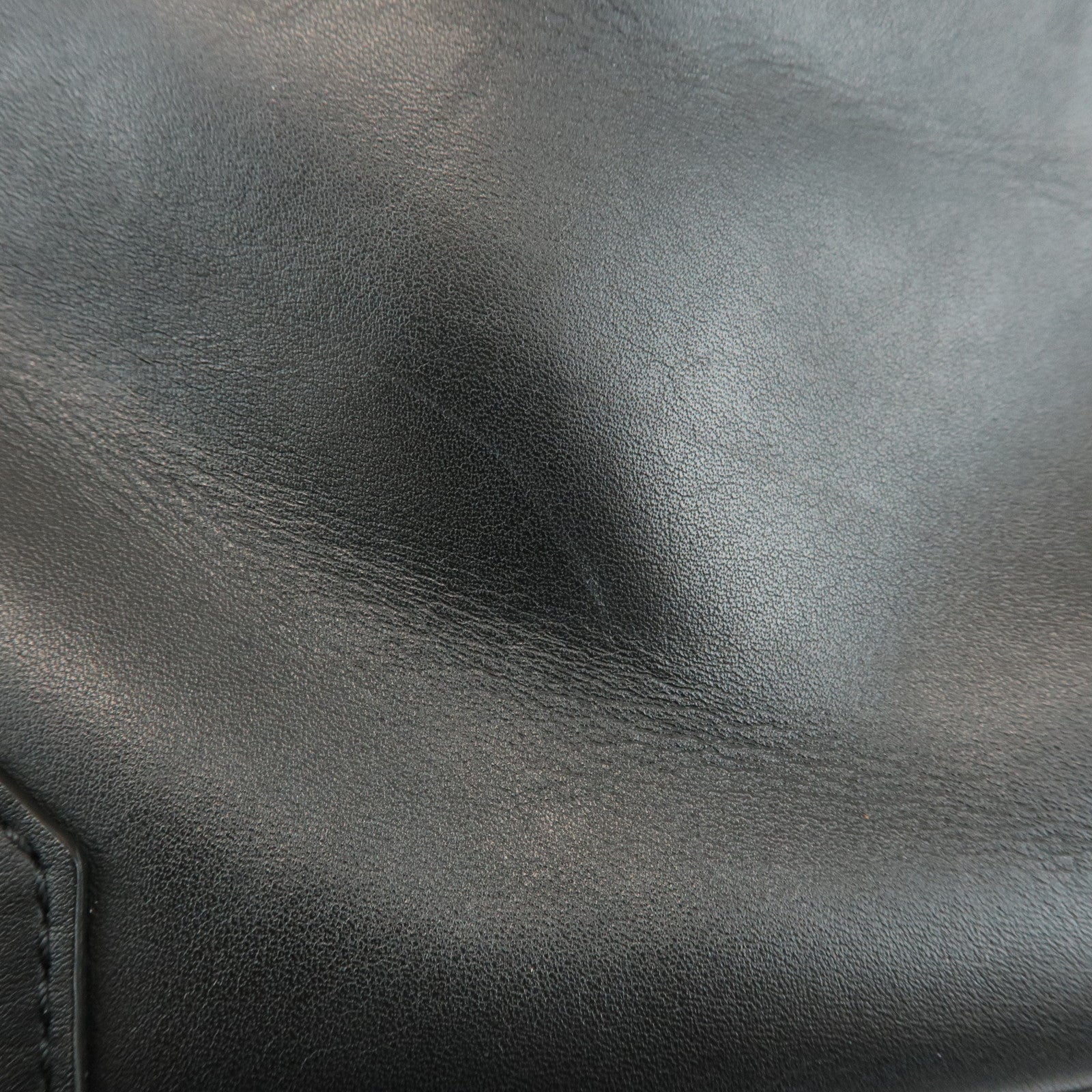 BURBERRY Leather Shoulder Bag Hand Bag Black Silver Hardware Used
