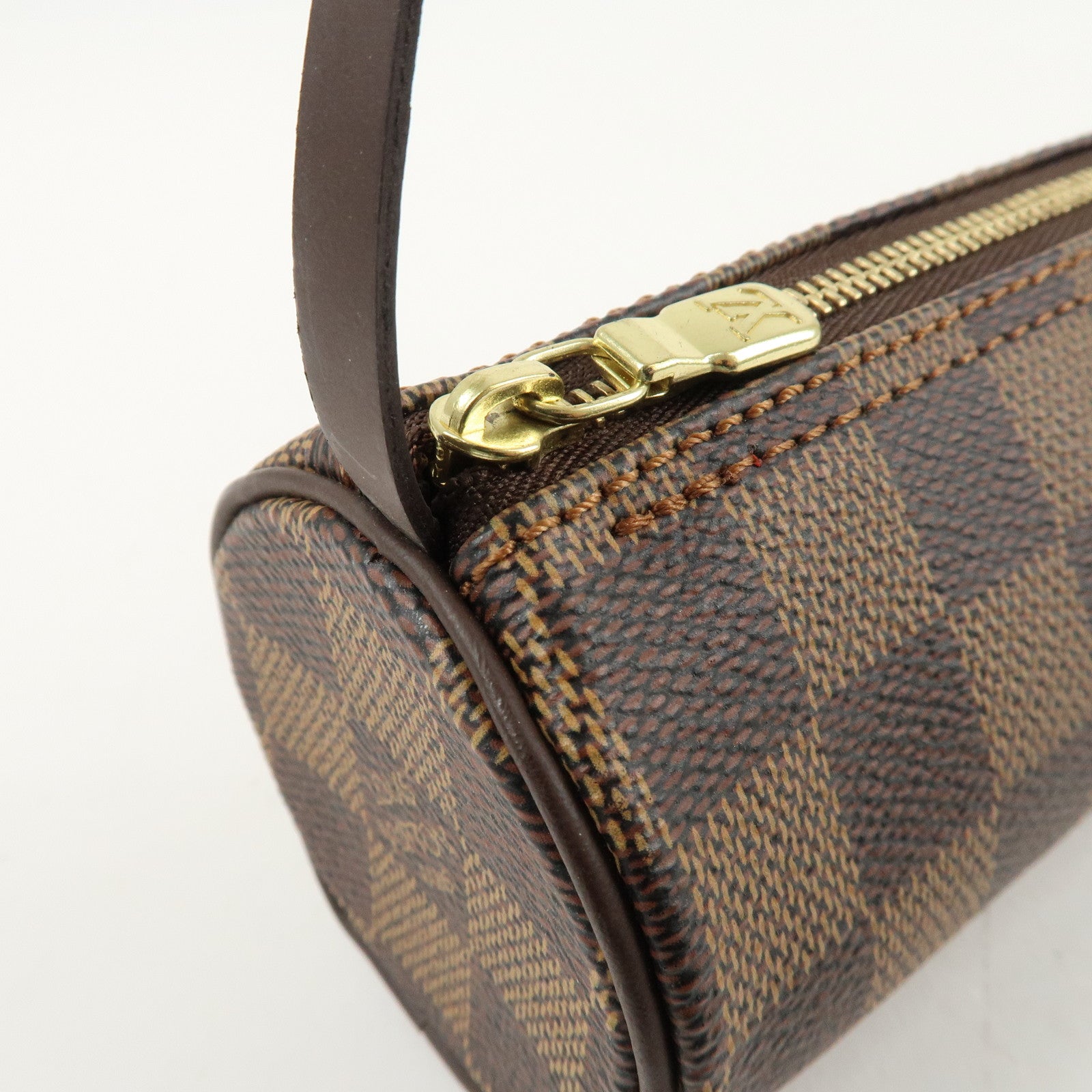 Louis Vuitton Damier Ebene Mini Pouch for Papillon Bag Brown Used