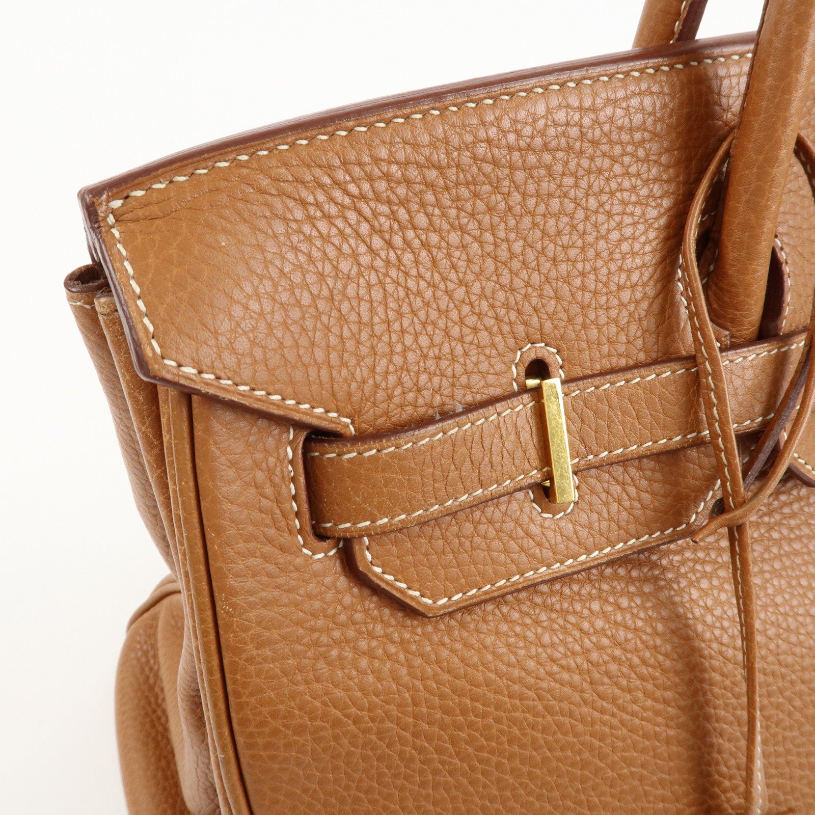 HERMES Taurillon Clemence Birkin 35 J stamped Gold Used