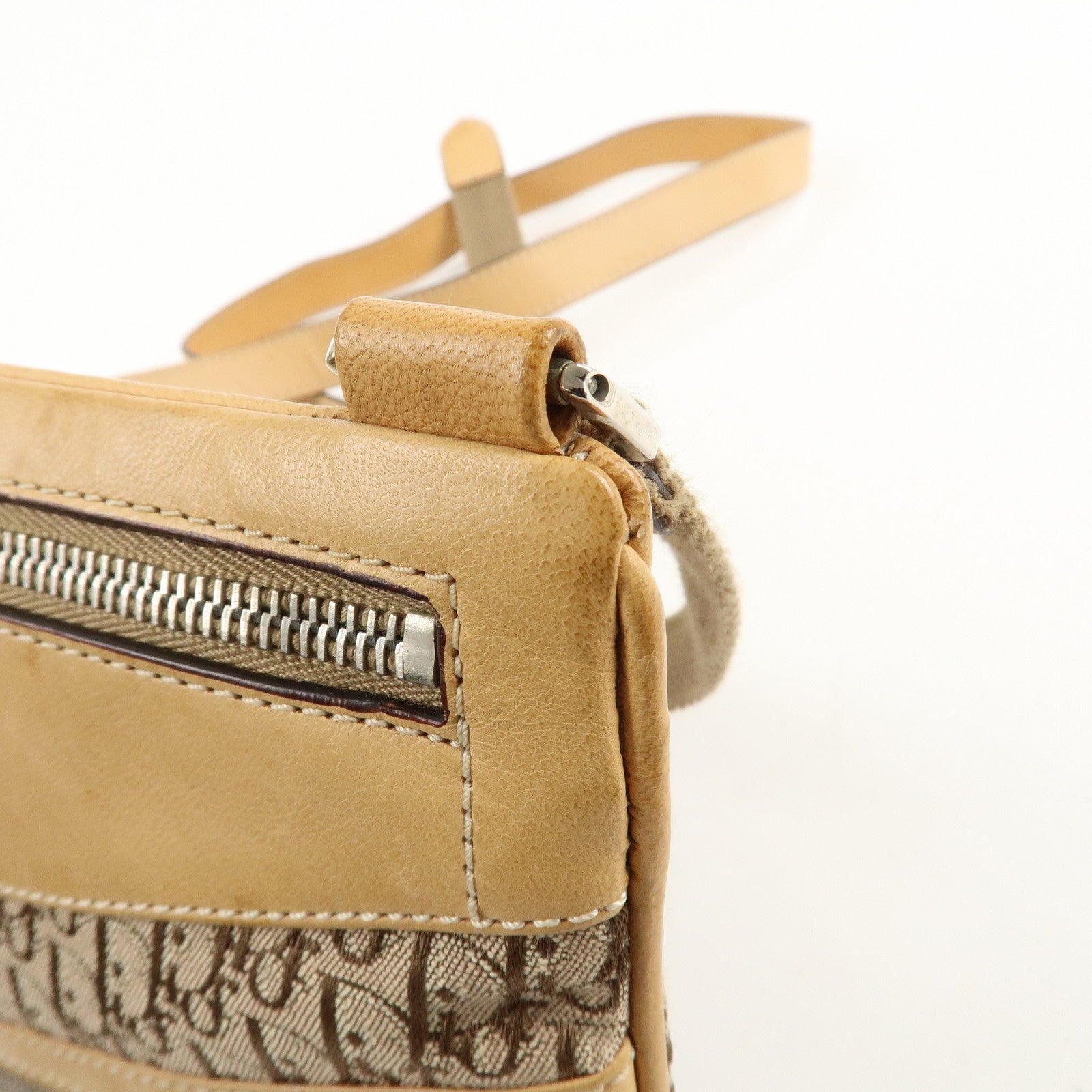 Christian Dior Street Chic Trotter Canvas Leather Shoulder Bag Used