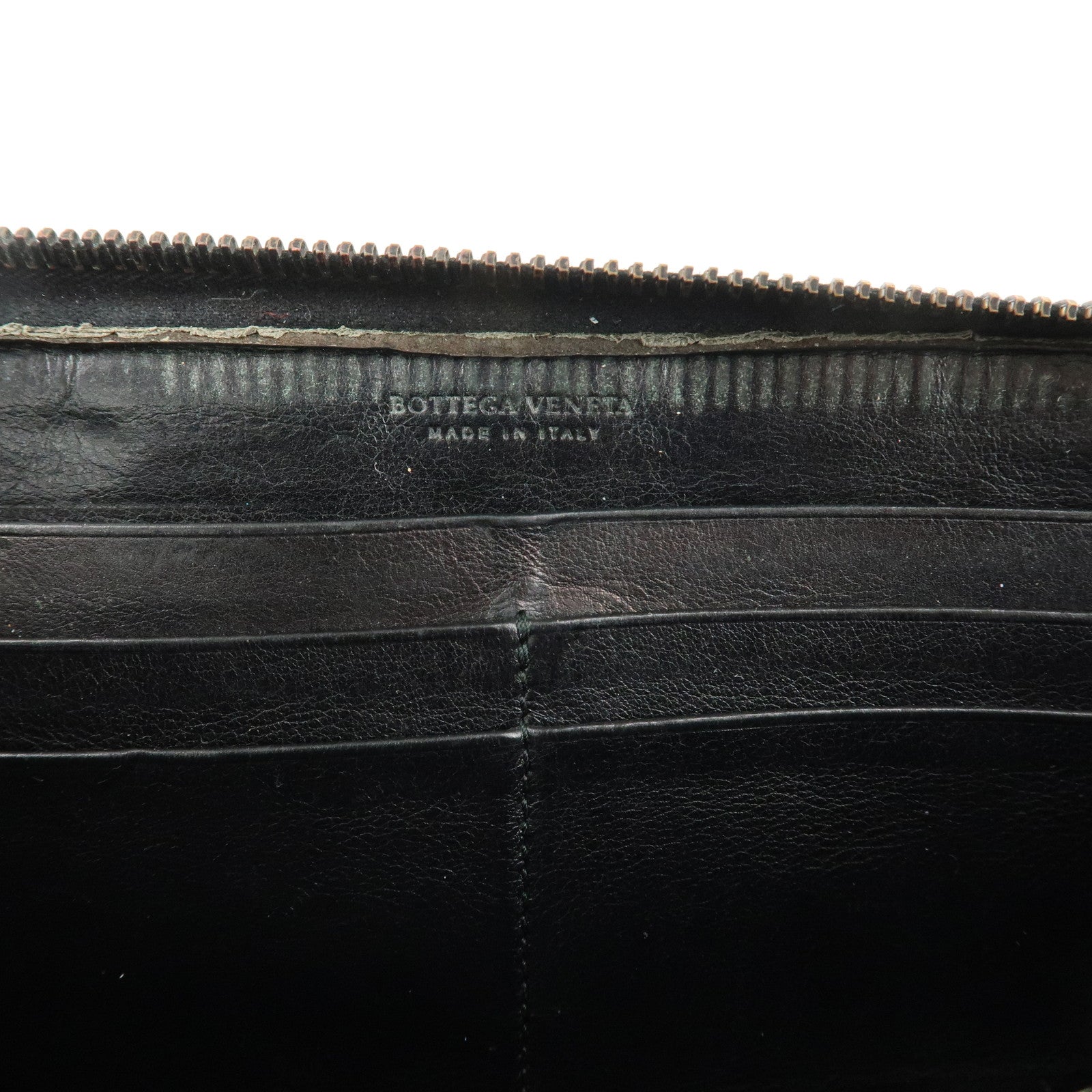 BOTTEGA VENETA Set of 2 Intrecciato Leather Zip Around Wallet Used