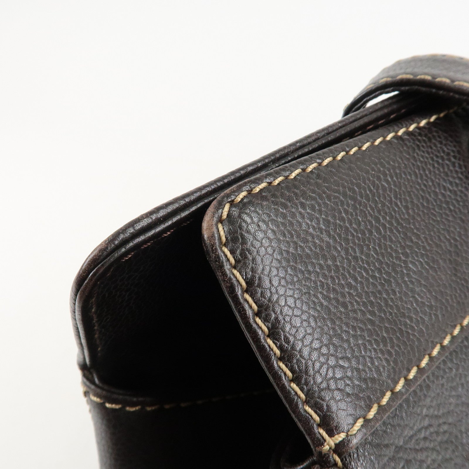 CHANEL COCO Mark Caviar Skin Hand Bag Tote Bag Brown Used