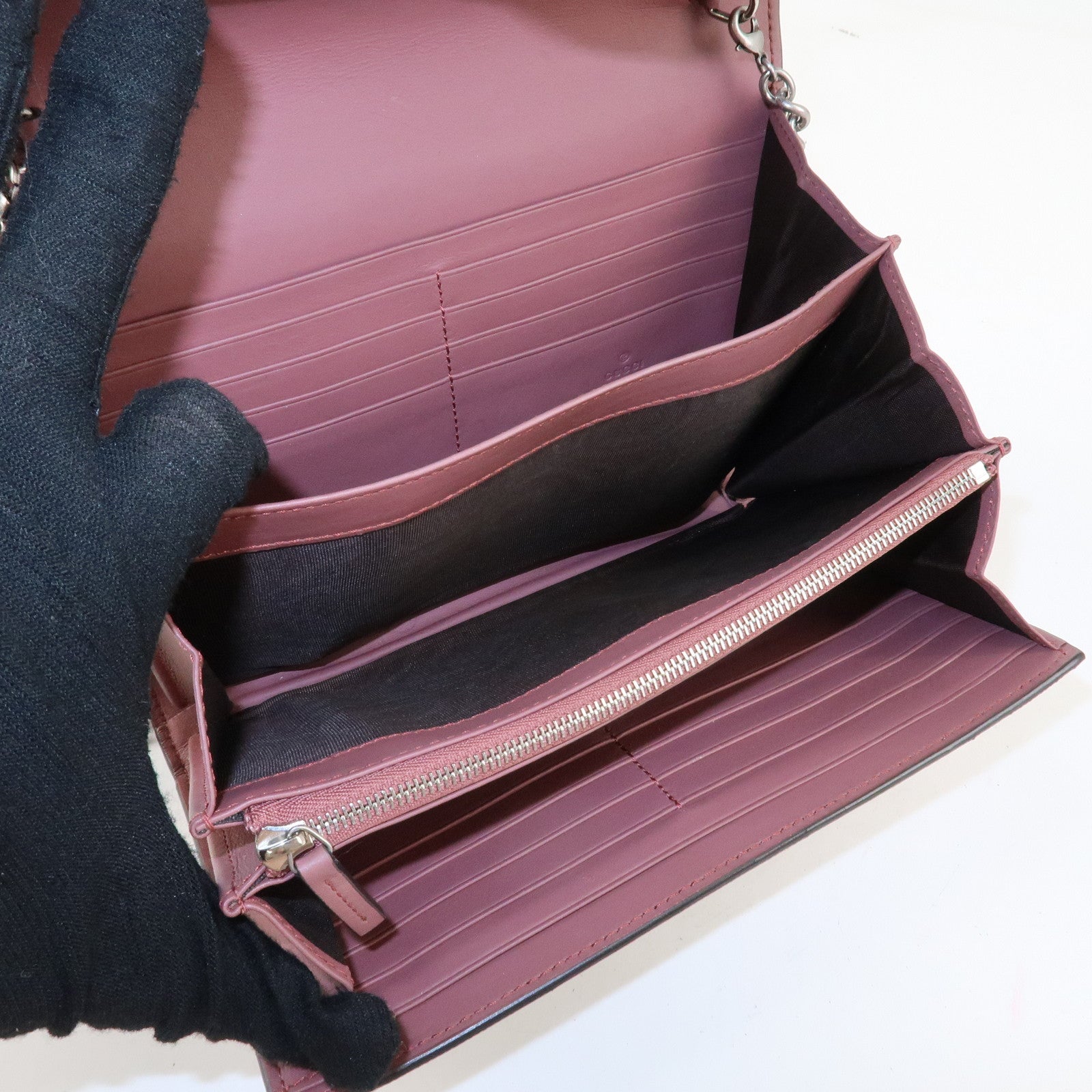 GUCCI Dionysus GG Blooms GG Crystal Chain Wallet Hand Bag 401231 Used