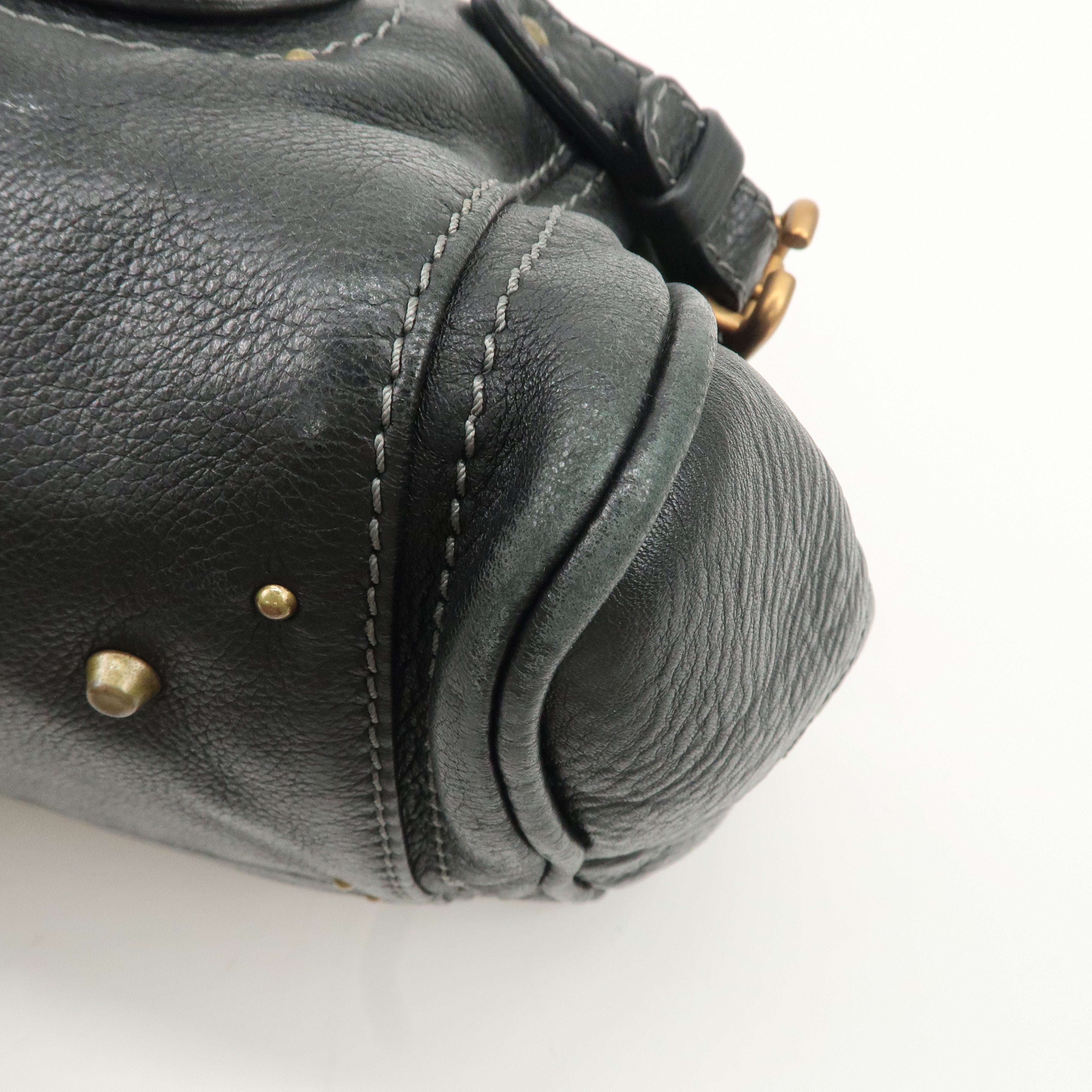 Chloe Paddington Leather Shoulder Bag Hand Bag Black Used