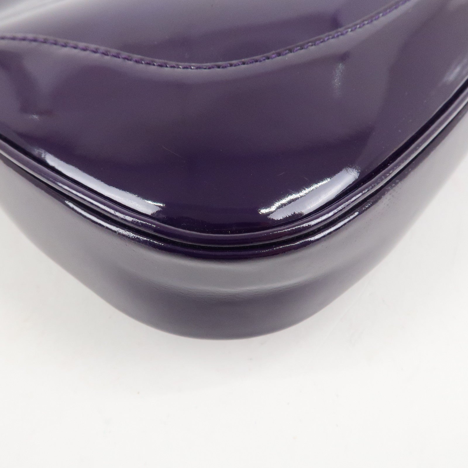 GUCCI Jackie Patent Leather Shoulder Bag Purple 001.3306 Used
