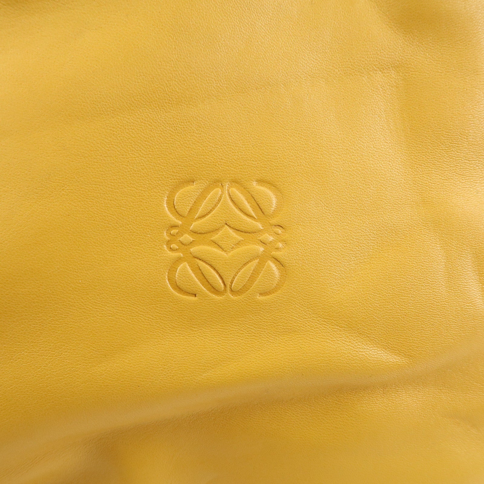 LOEWE Anagram Nappa Aire Leather Tote Bag Shoulder Bag Yellow Used