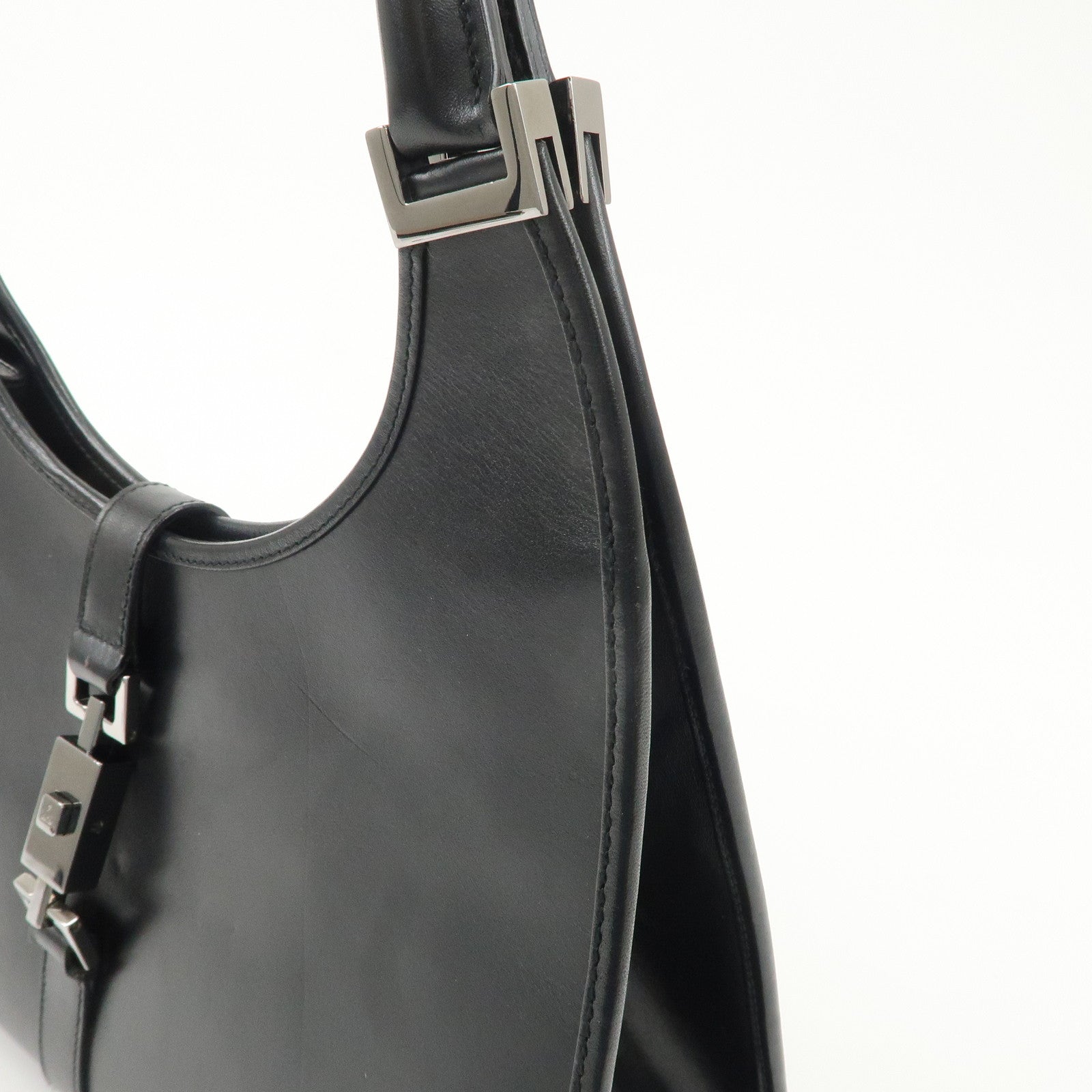 GUCCI Jackie Leather Shoulder Bag Hand Bag Black 002-1067 Used