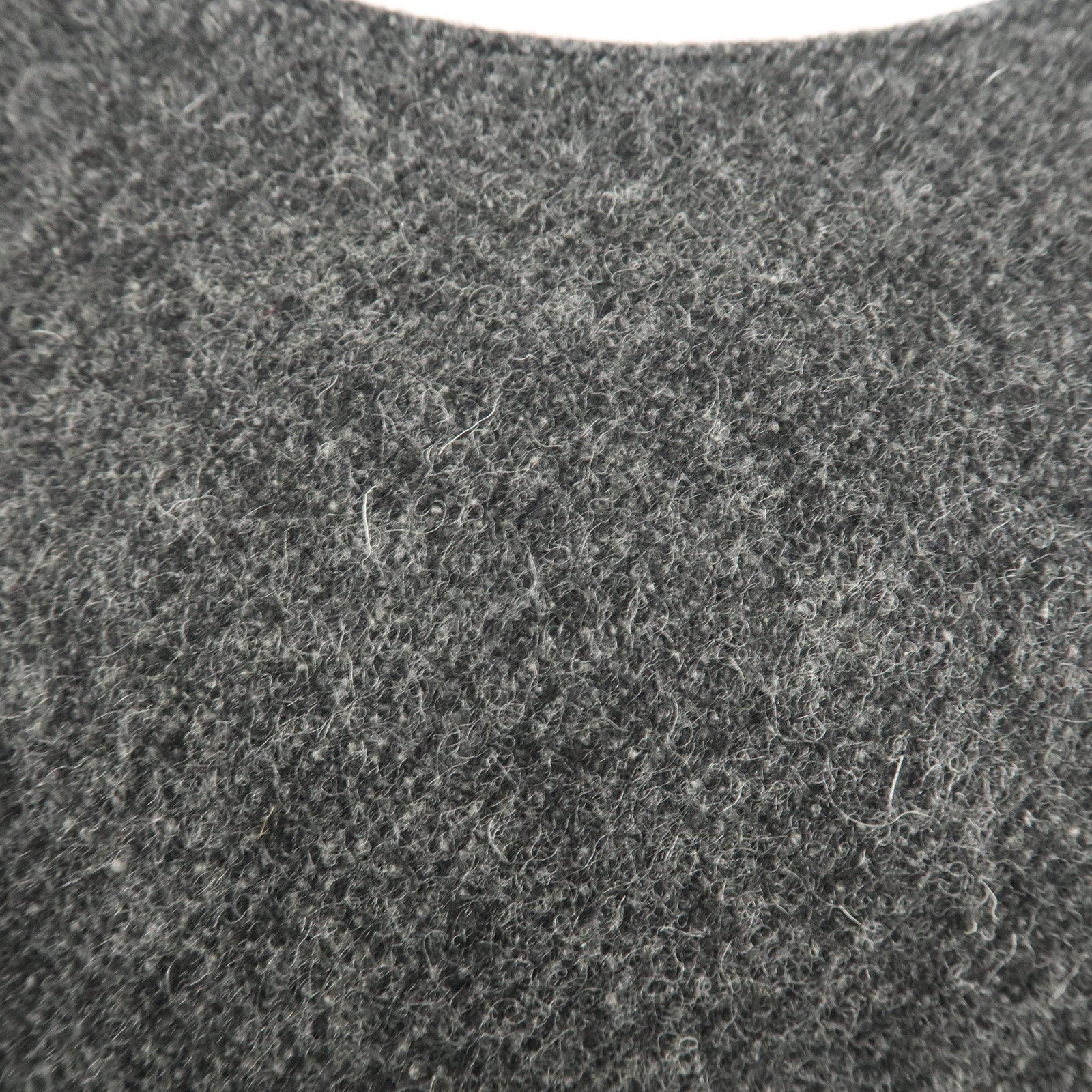 PRADA Felt Leather Shoulder Bag Hand Bag Gray Black Used