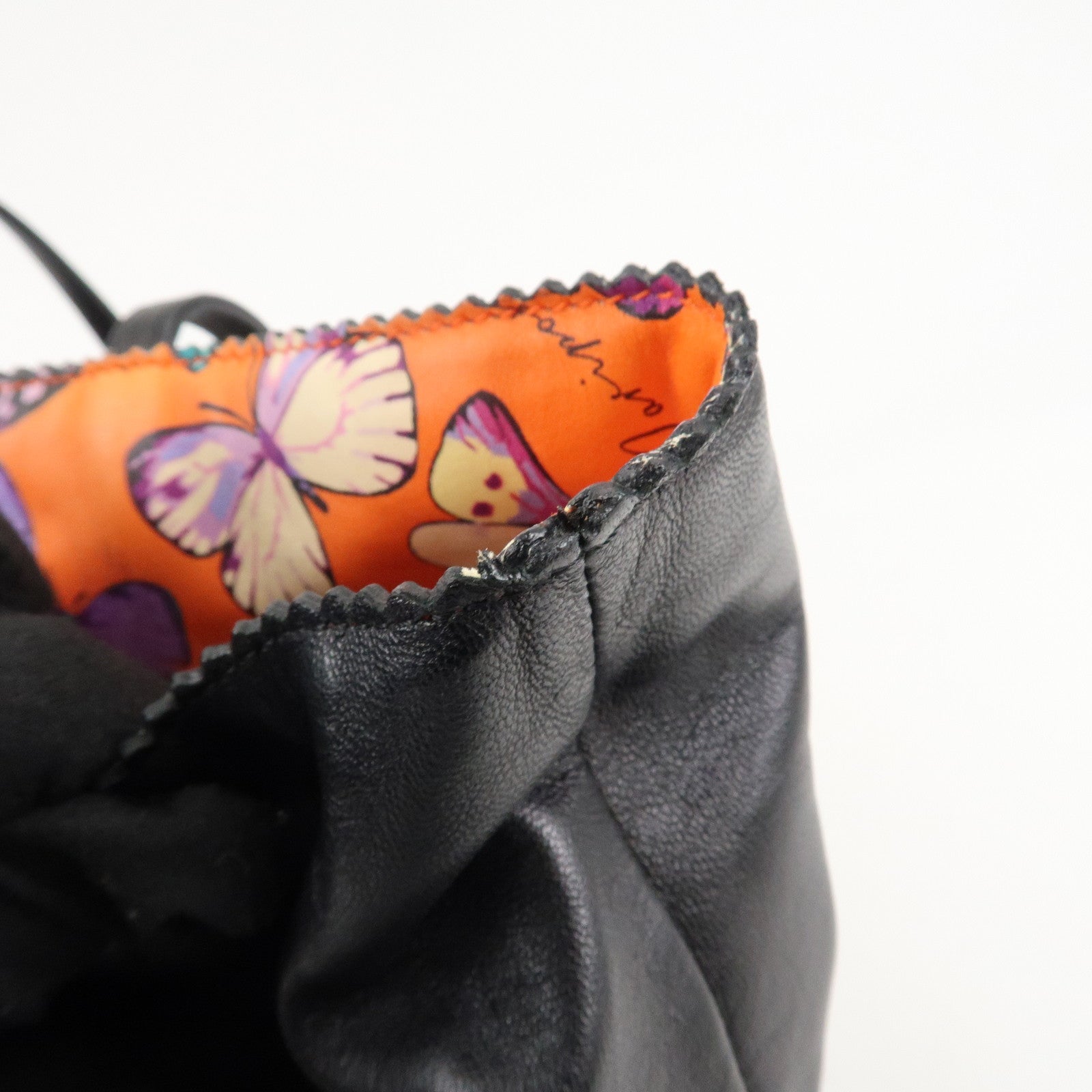 LOEWE Anagram Leather Shoulder Bag Tote Bag Black Used