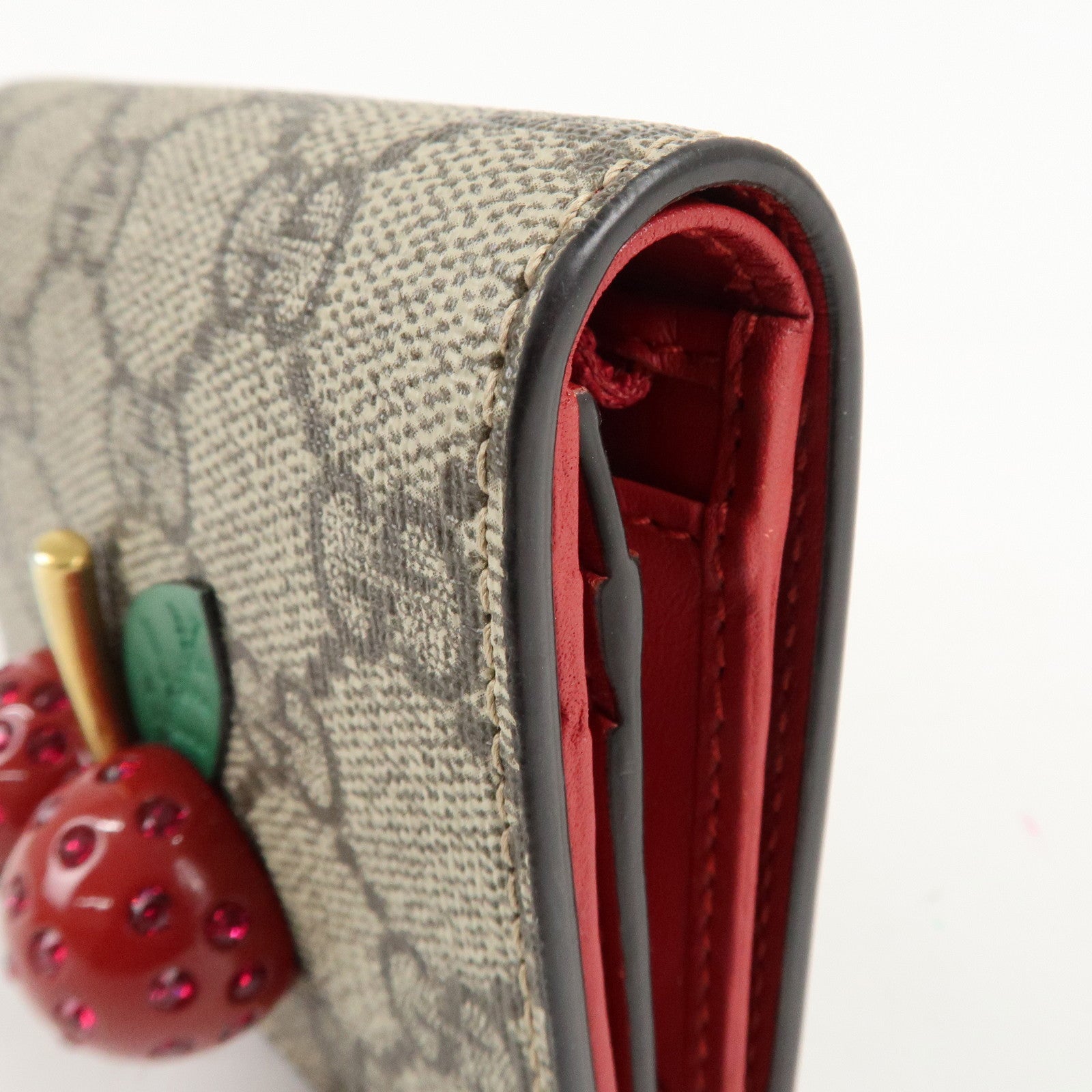 GUCCI Interlocking GG Supreme Plastic Card Case Coin Case Cherry Used