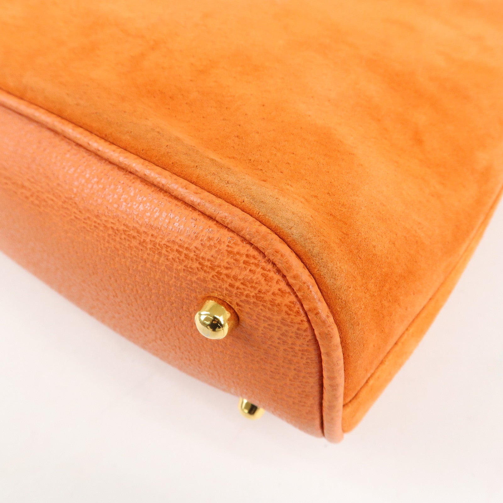 GUCCI Bamboo Suede Leather 2WAY Bag Orange 000.2296.0290 Used