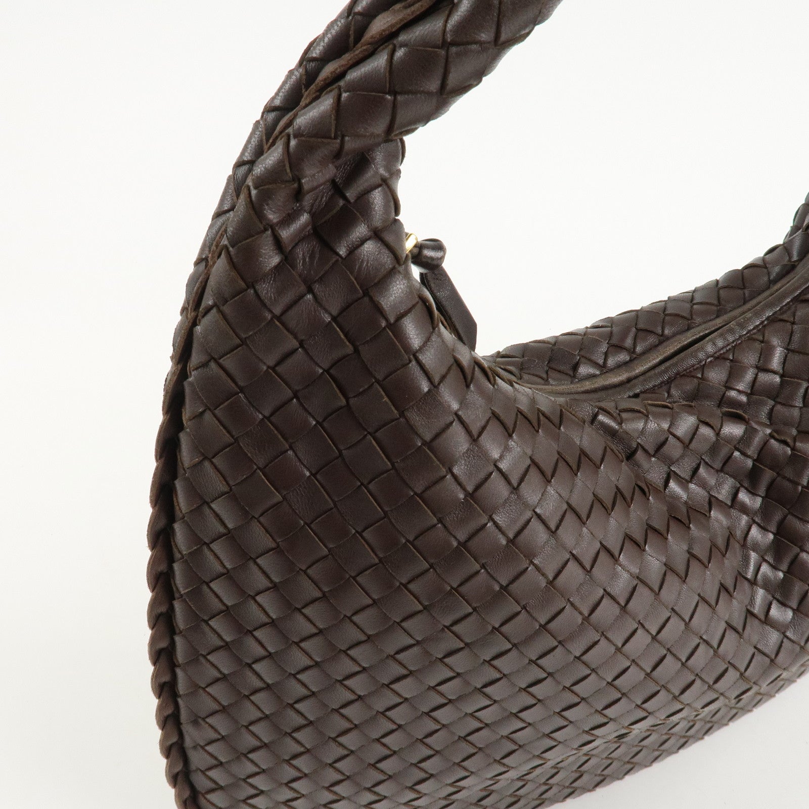 BOTTEGA VENETA Hobo Intrecciato Leather Shoulder Bag Brown 115653 Used