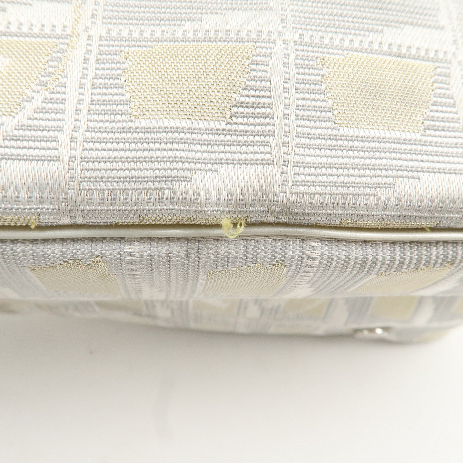 CHANEL Travel Line Nylon Jacquard Tote PM Tote Bag Gray A20457 Used