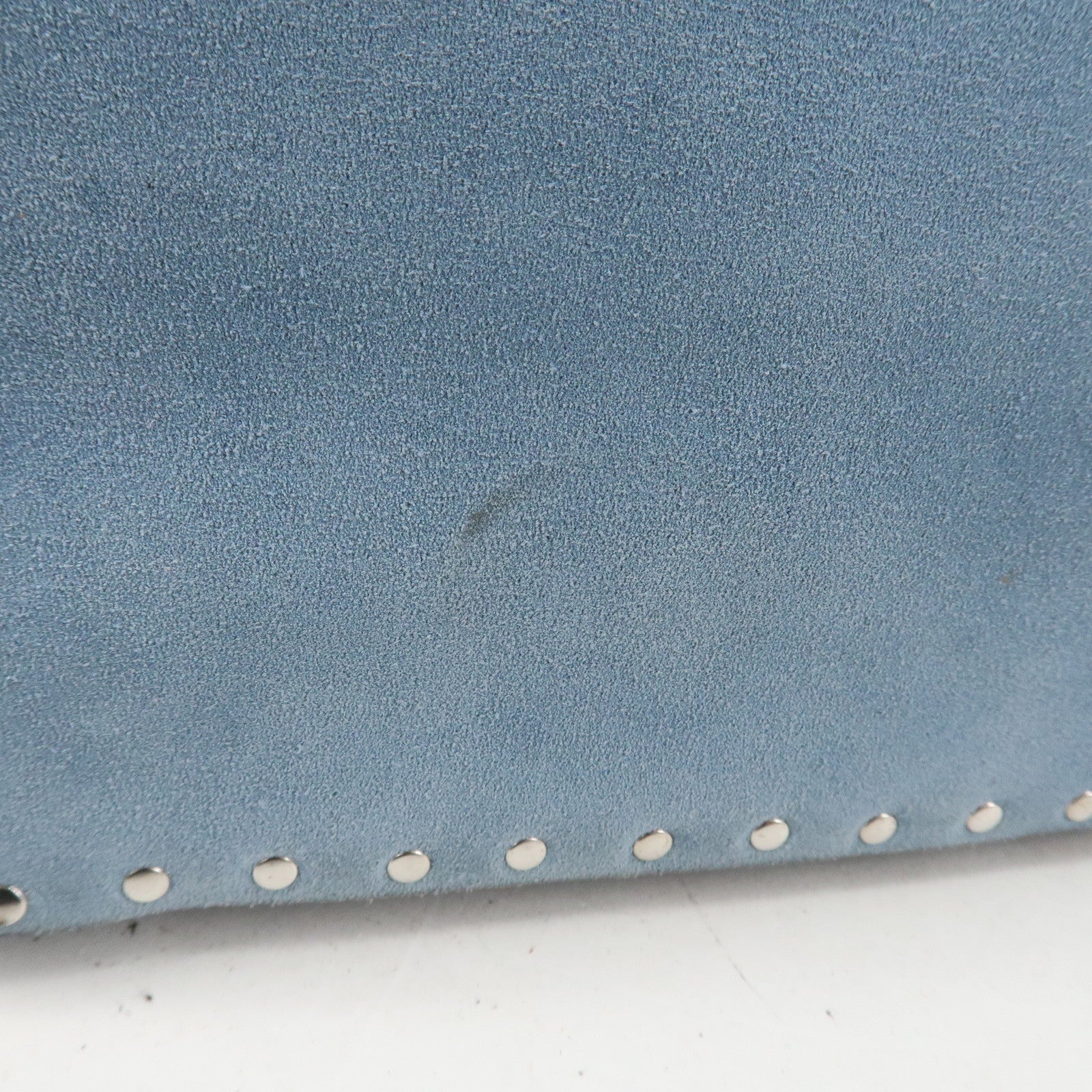 CELINE Suede Hand Bag Tote Bag Blue CE00/23 Used