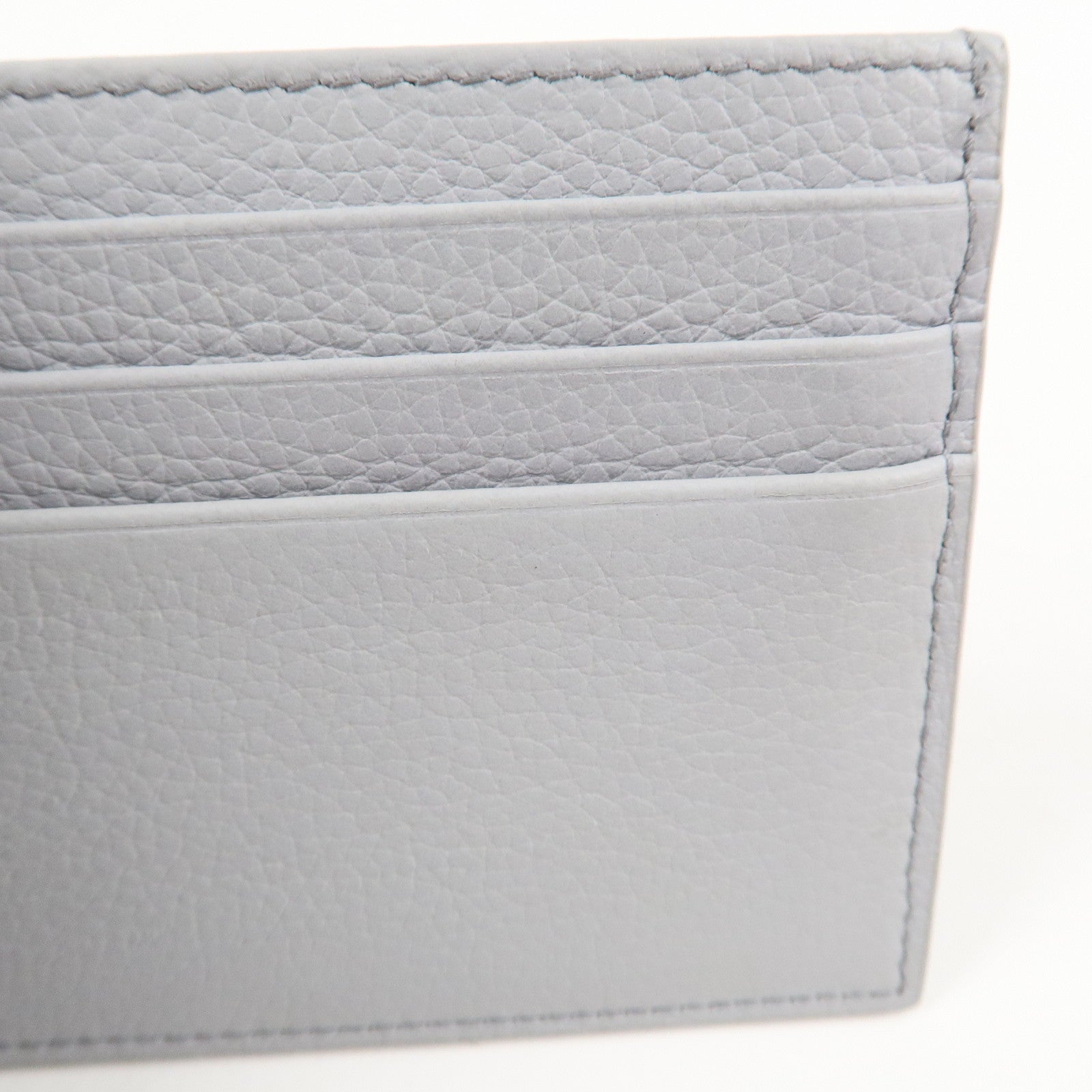 MIU MIU leather Card Case Coin Case Light Gray 5MC081 Used