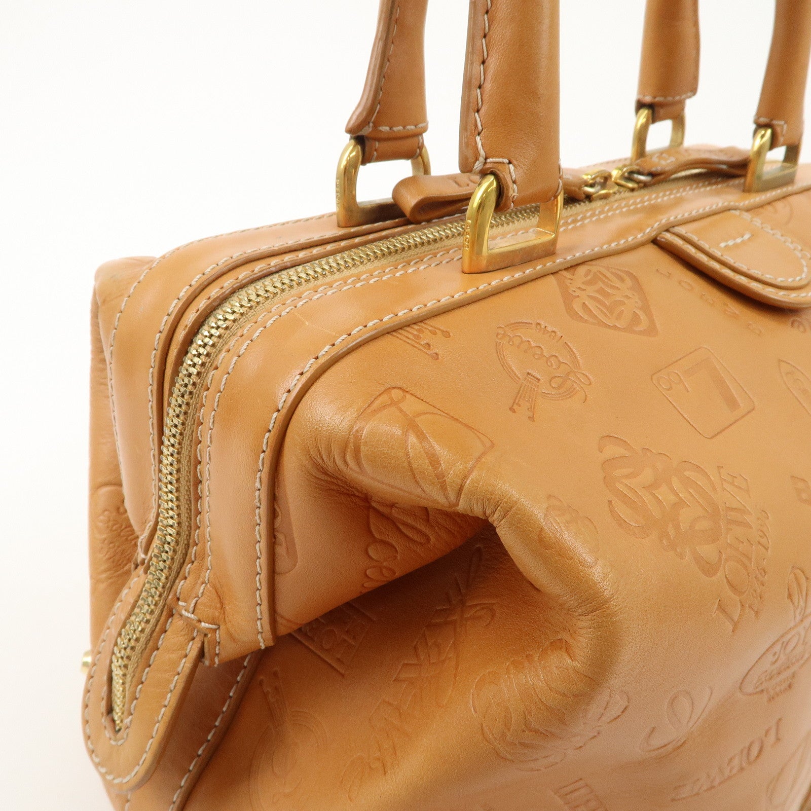 LOEWE Leather Doctor's Bag Boston Bag 160th Anniversary Used