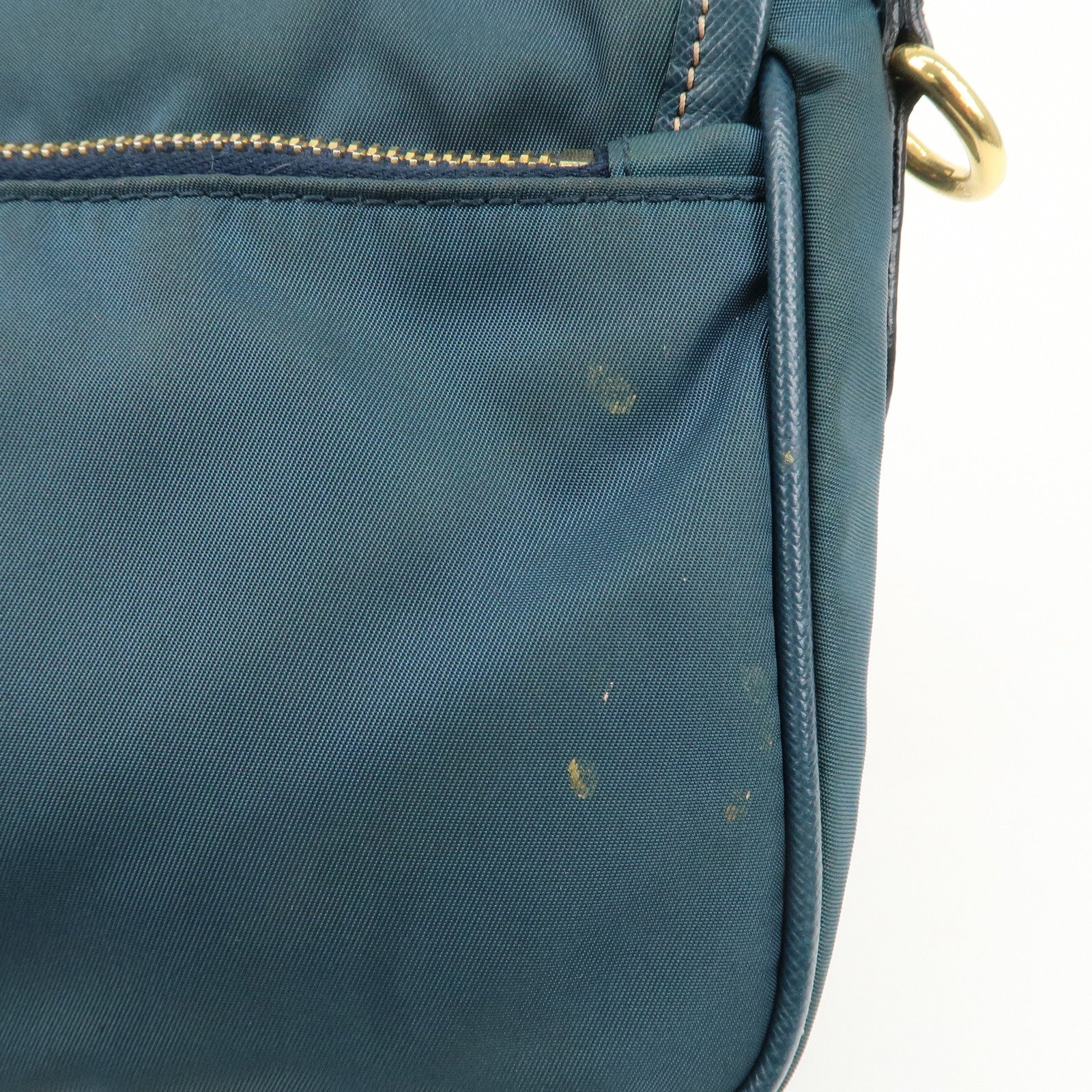 PRADA Nylon Leather Shoulder Bag Crossbody Bag Green BT0772 Used