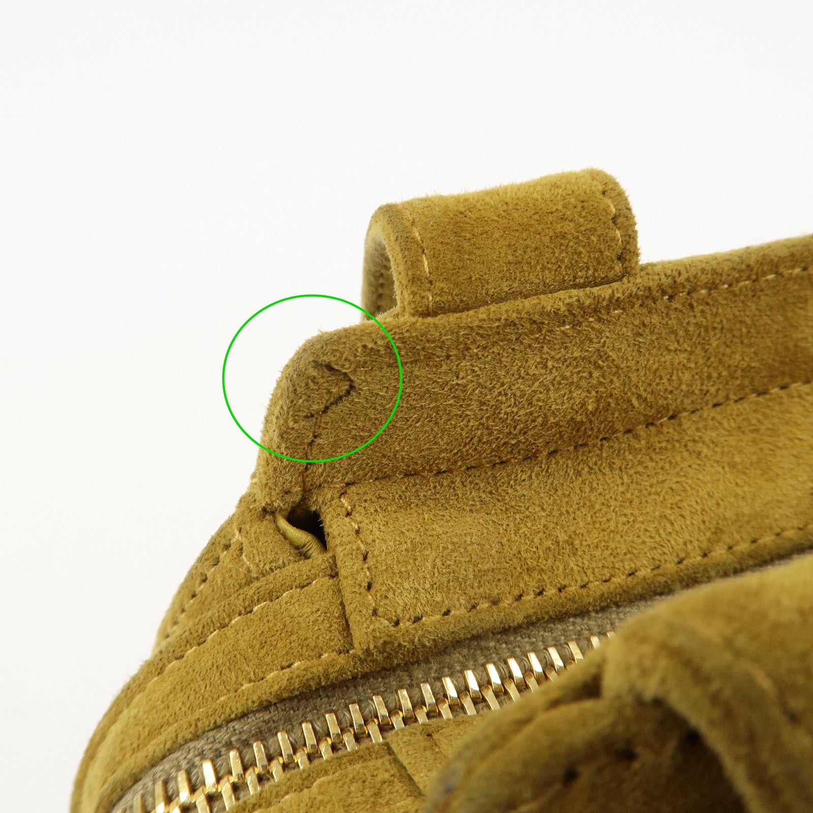 CHANEL Suede Shoulder Bag Hand Bag Mustard Gold Hardware Used