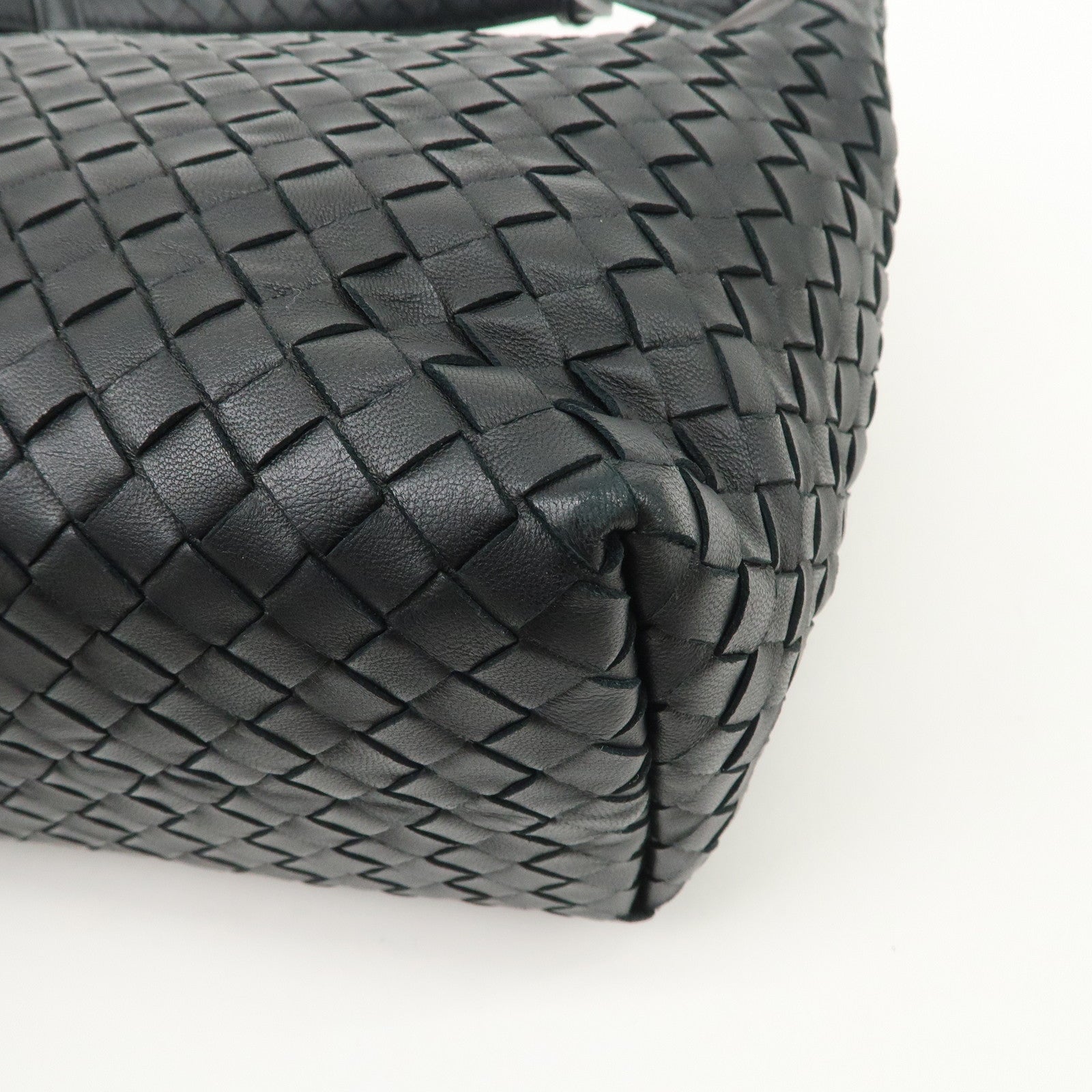 BOTTEGA VENETA Intrecciato Leather Garda Bag Hand Bag Black 405071