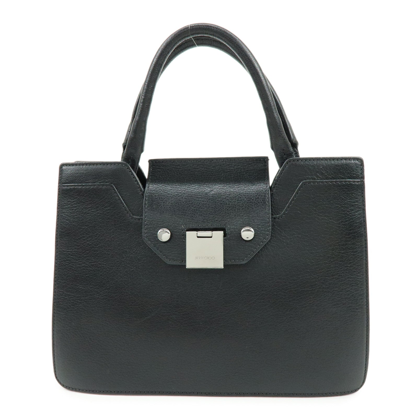 JIMMY CHOO Rebel Bag Leather Hand Bag Black