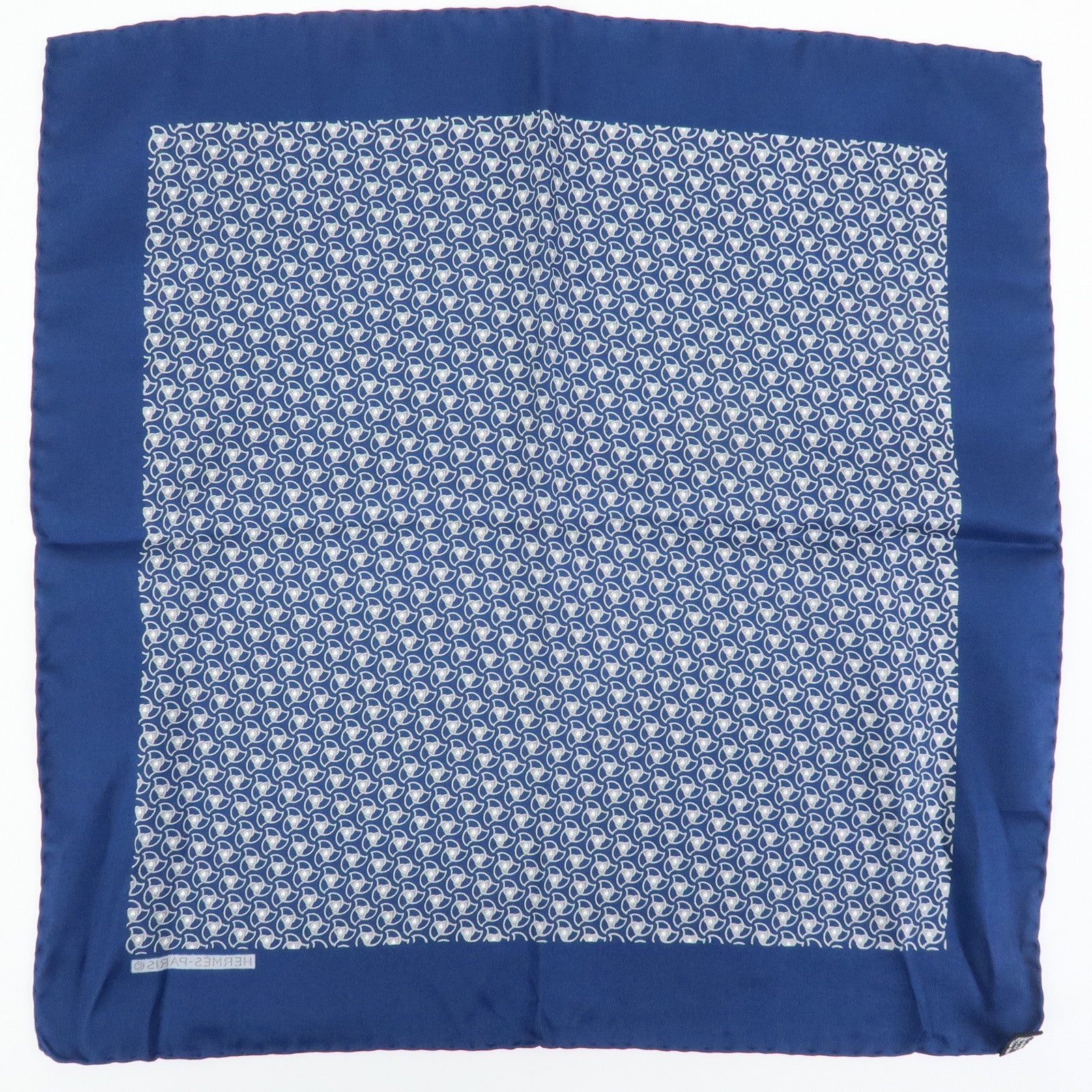 HERMES Carre 45 Set of 2 Silk 100% Scarf Navy Green