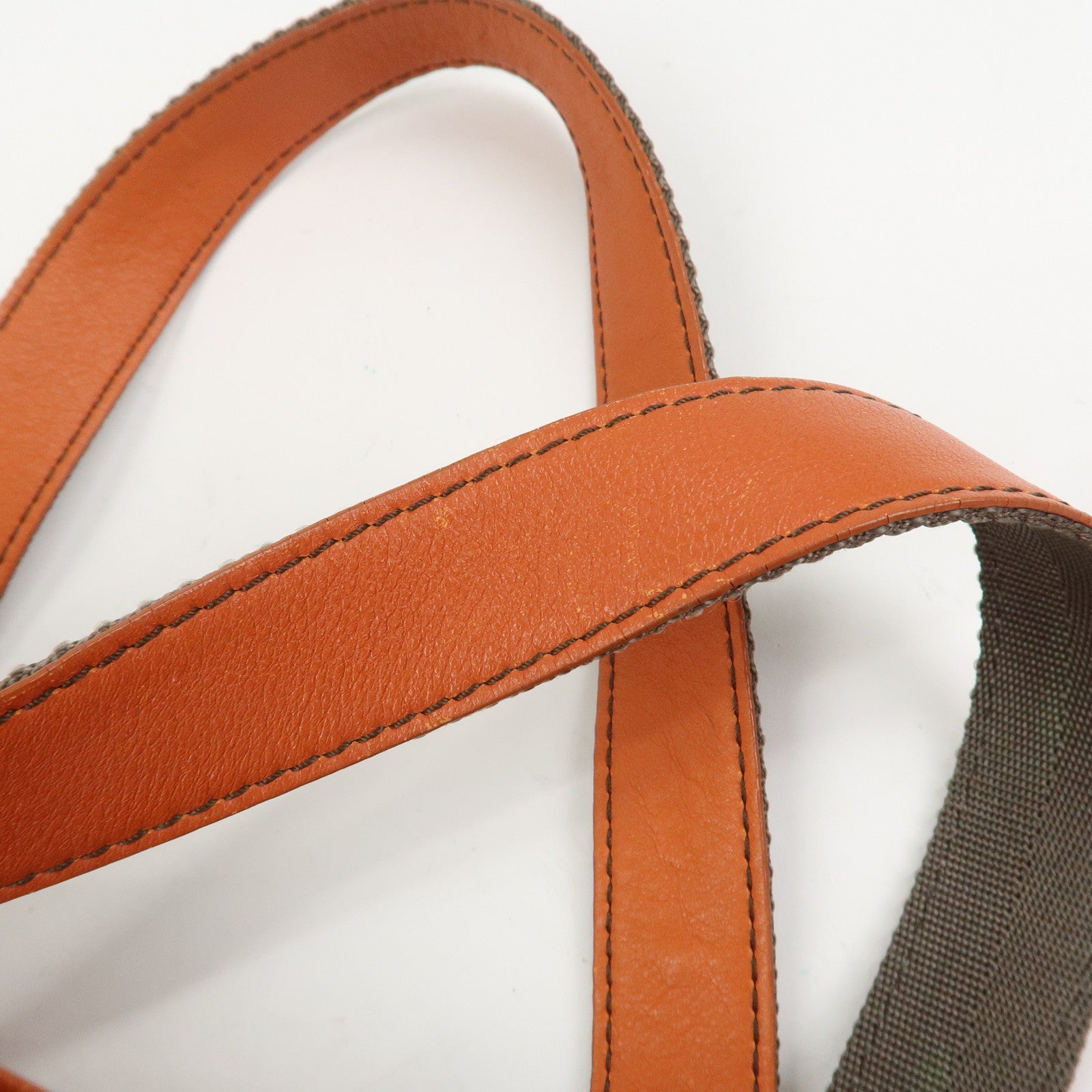 CELINE C Macadam PVC Canvas Tote Bag Hand Bag Brown Orange