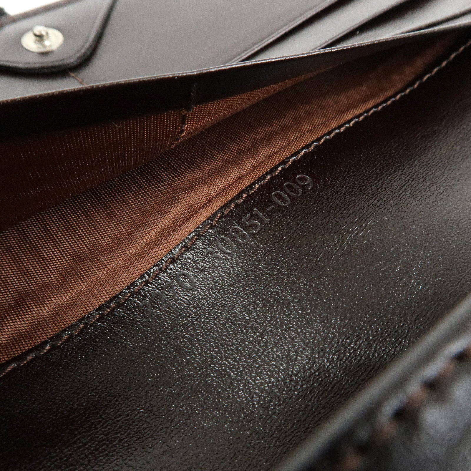 FENDI Zucca Canvas Leather Bi-fold Long Wallet Brown 30851