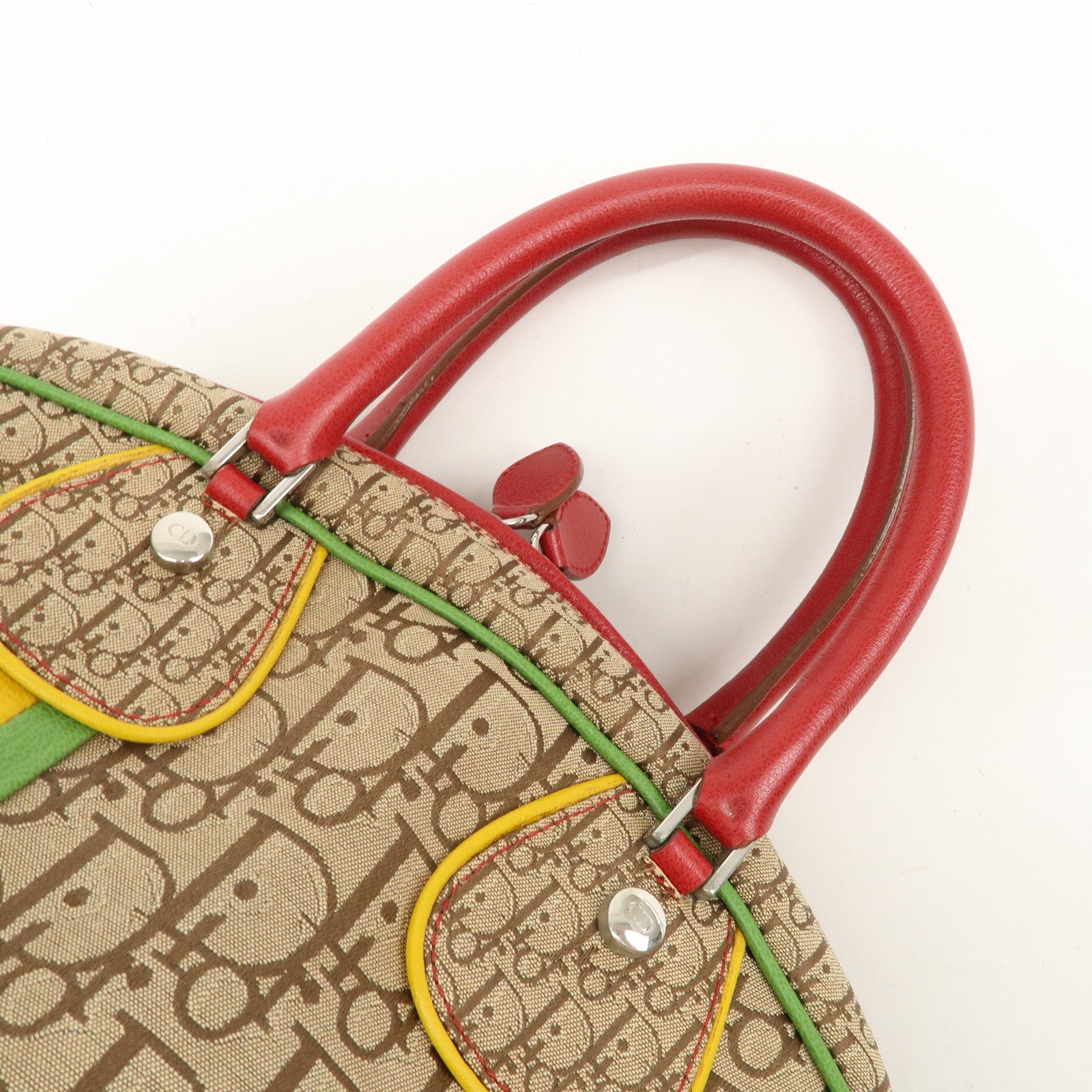 Christian Dior Rasta Trotter Canvas Leather Boston Bag Hand Bag