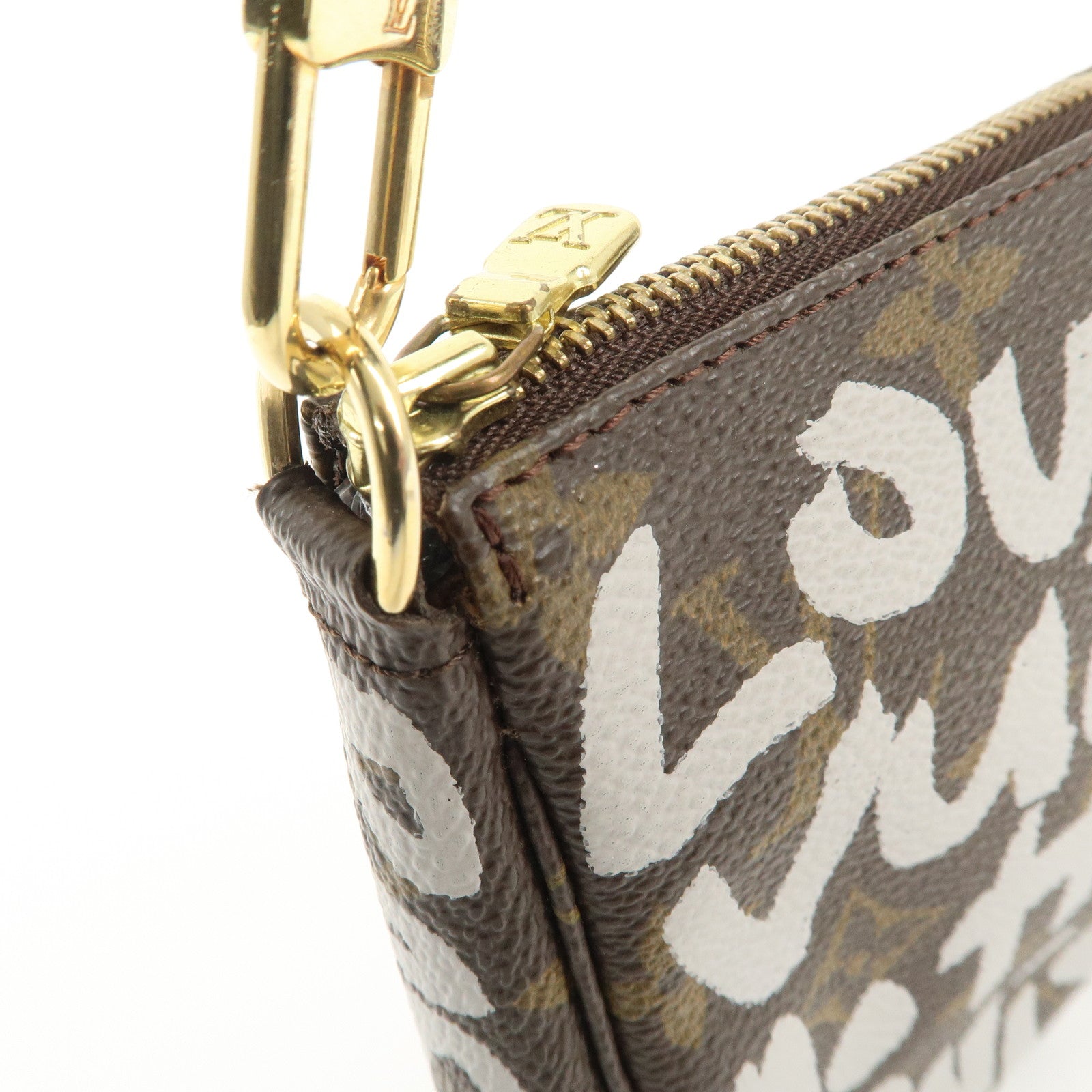 Louis Vuitton Monogram Graffiti Pochette Accessoires Hand Bag M92192 Used