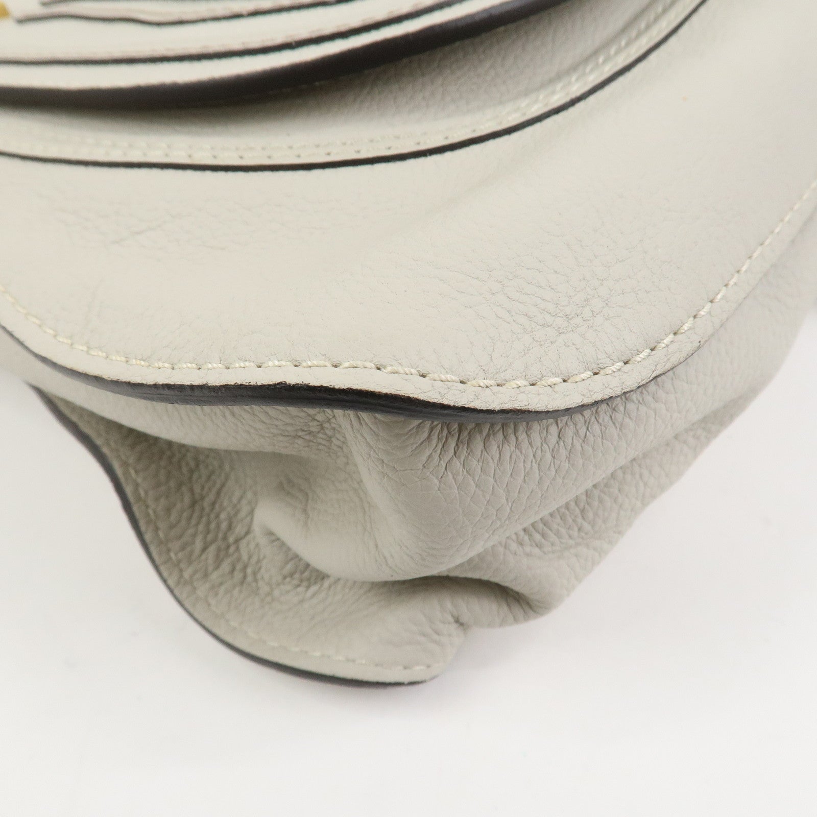 Chloe Marcie Leather Hand Bag Shoulder Bag Gray