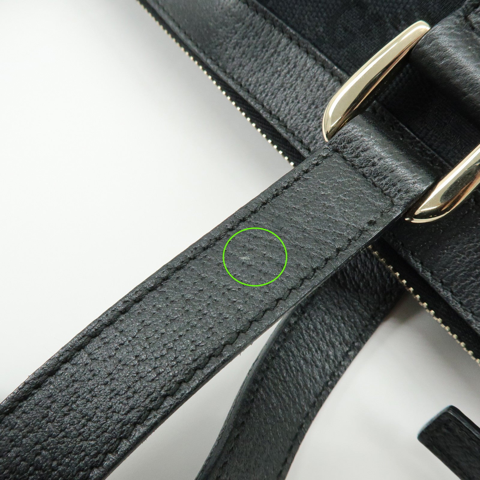 GUCCI Abbey GG Canvas Leather Tote Bag Shoulder Bag Black 141470