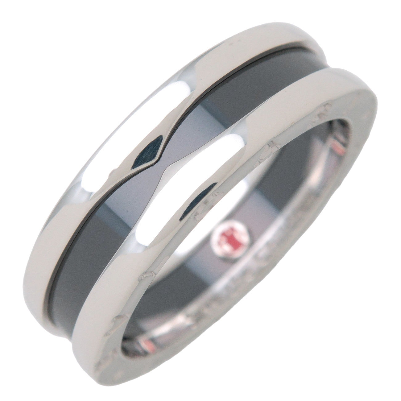 BVLGARI B-Zero1 Save the Children Ring SV925 Black Ceramic #62