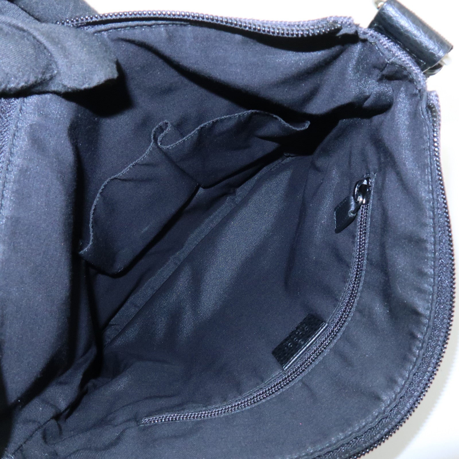 GUCCI GG Denim Leather Shoulder Bag Crossbody Bag Black 509635