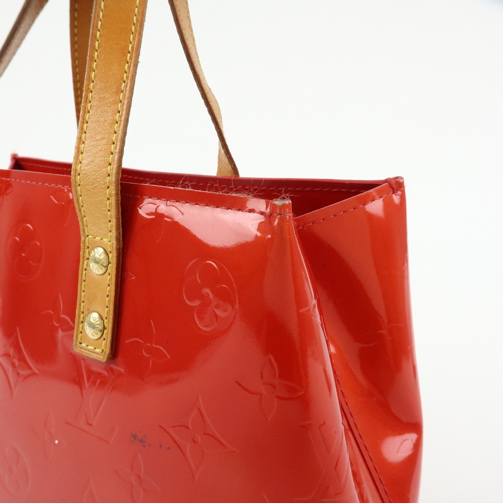 Louis Vuitton Monogram Vernis Lead PM Hand Bag Rouge M91088