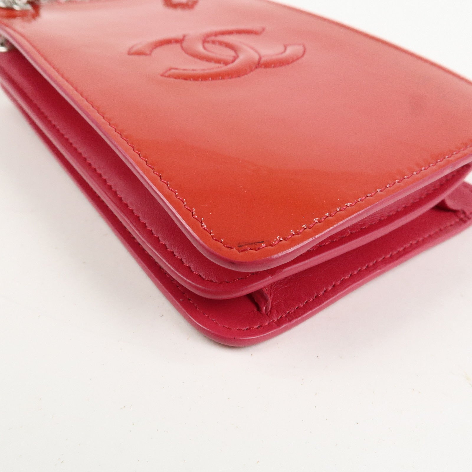 CHANEL COCO Mark Chain Shoulder Crossbody Bag Red Pink A92304