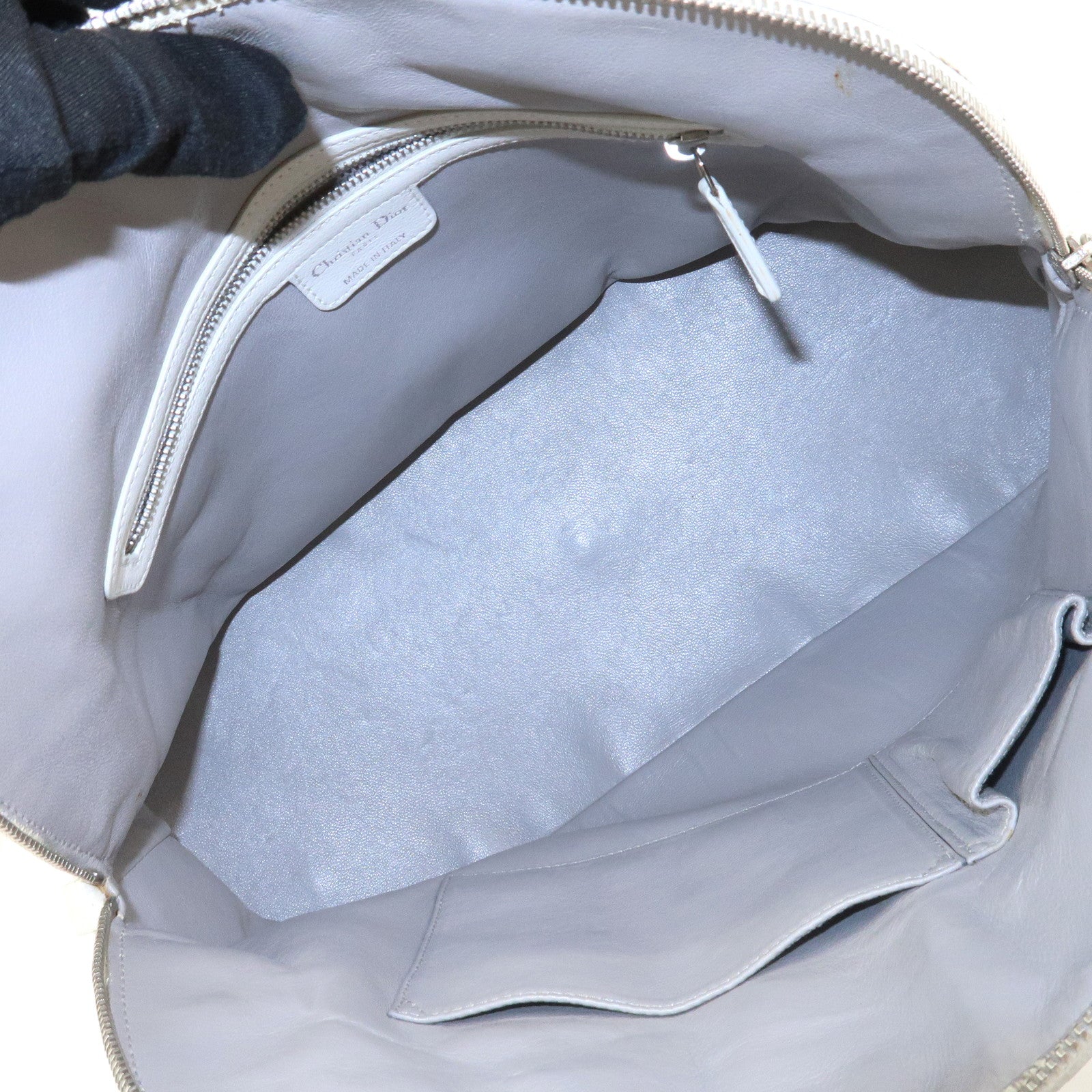 Christian Dior Leather Shoulder Bag Hand Bag White 10-RU-0037