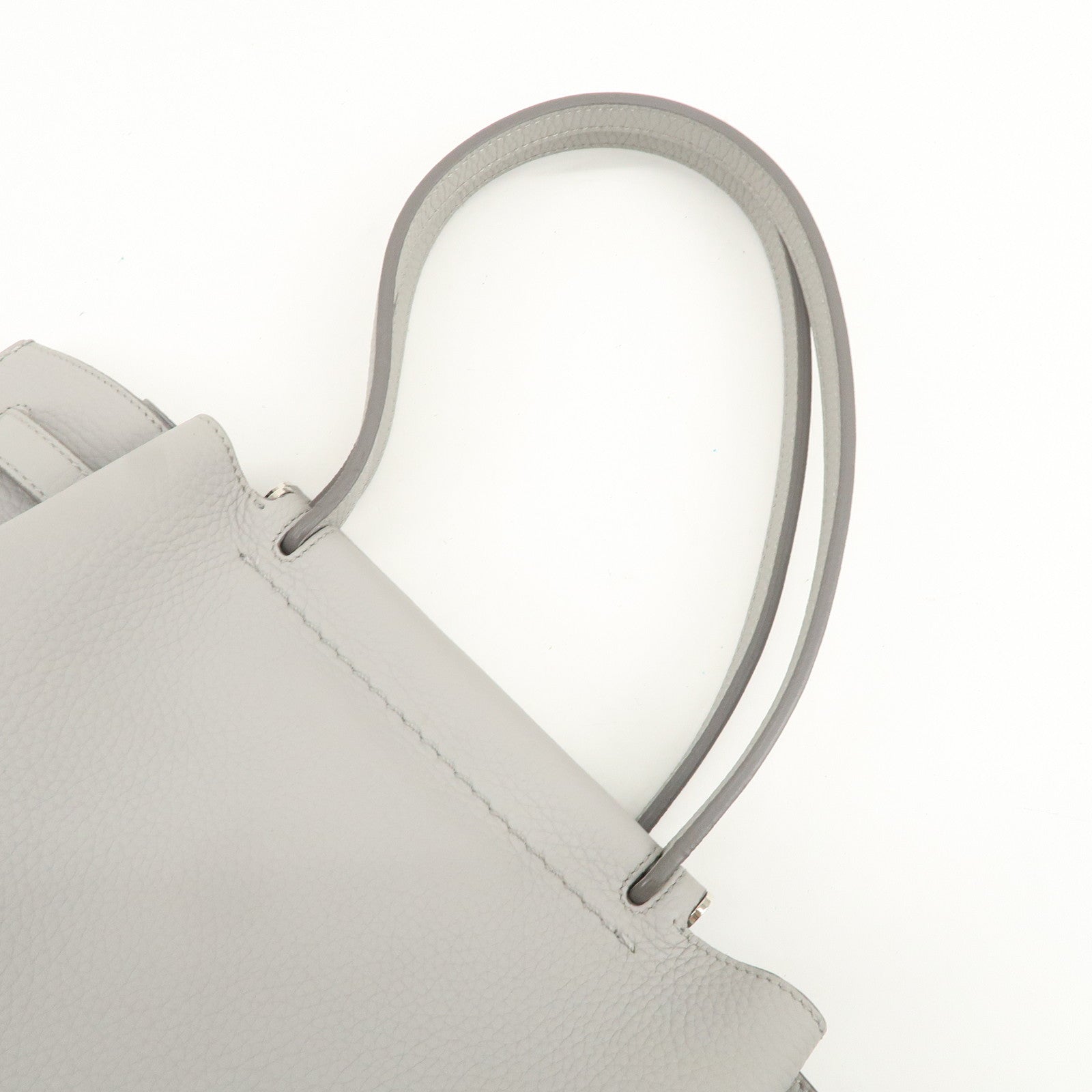 TOD’S Logo Leather Tote Bag Hand Bag Shoulder Bag Gray