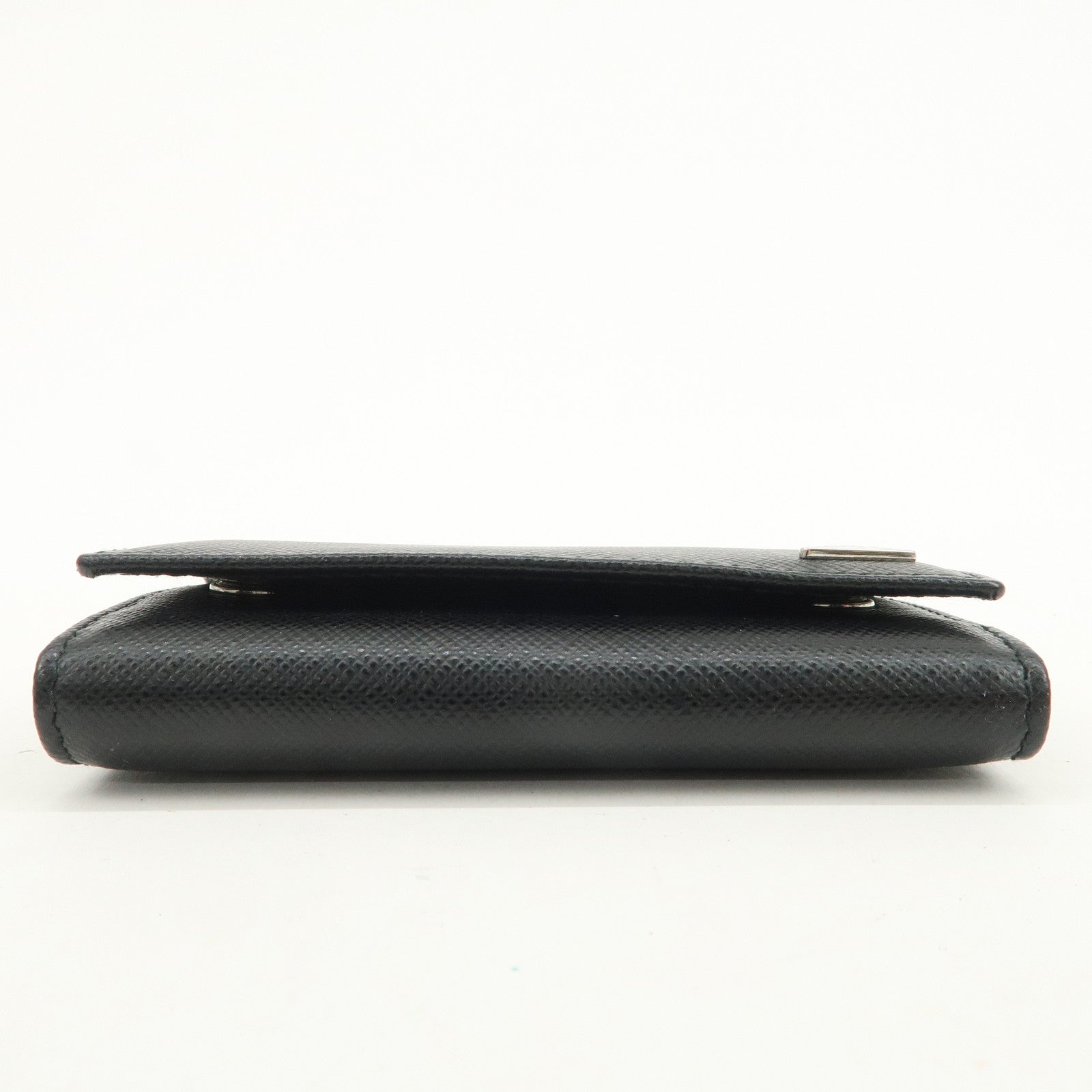 PRADA Triangle Logo Saffiano Leather 6 Rings Key Case Black 2PG222