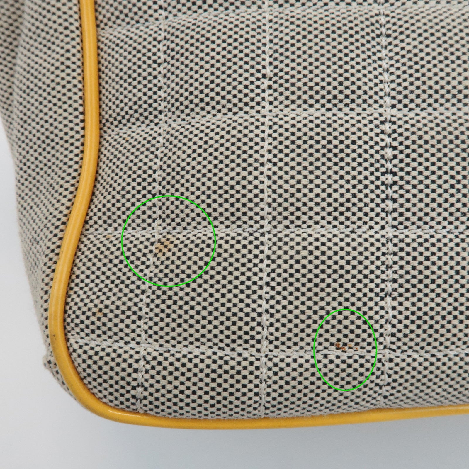 CHANEL COCO Mark No.5 Camellia Canvas Leather Patent Hand Bag A31573 Used