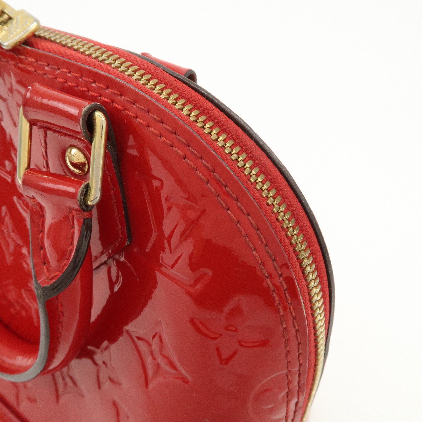 Louis Vuitton Monogram Vernis Alma BB 2Way Hand Bag Cerise M90174