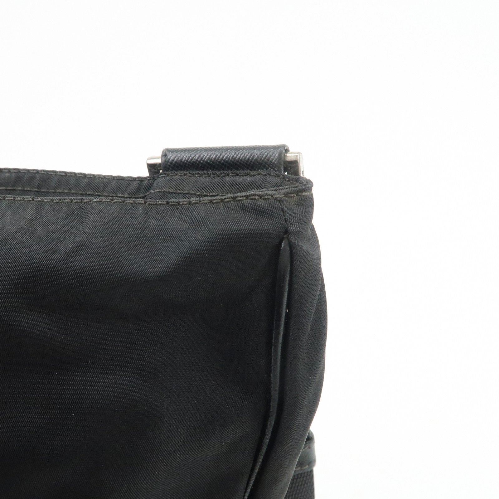 PRADA Triangle Logo Nylon Leather Shoulder Bag Crossbody Bag VA0348