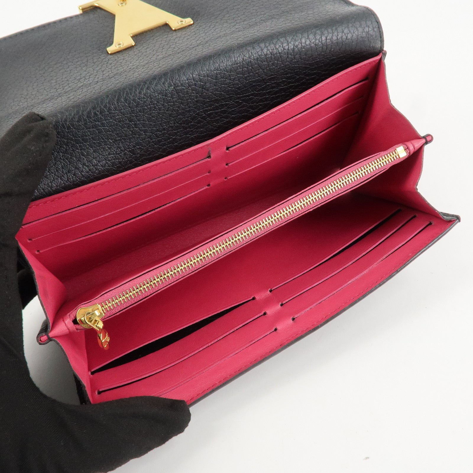 Louis Vuitton Portofoille Capucines Torillon Leather Wallet M61248 Used