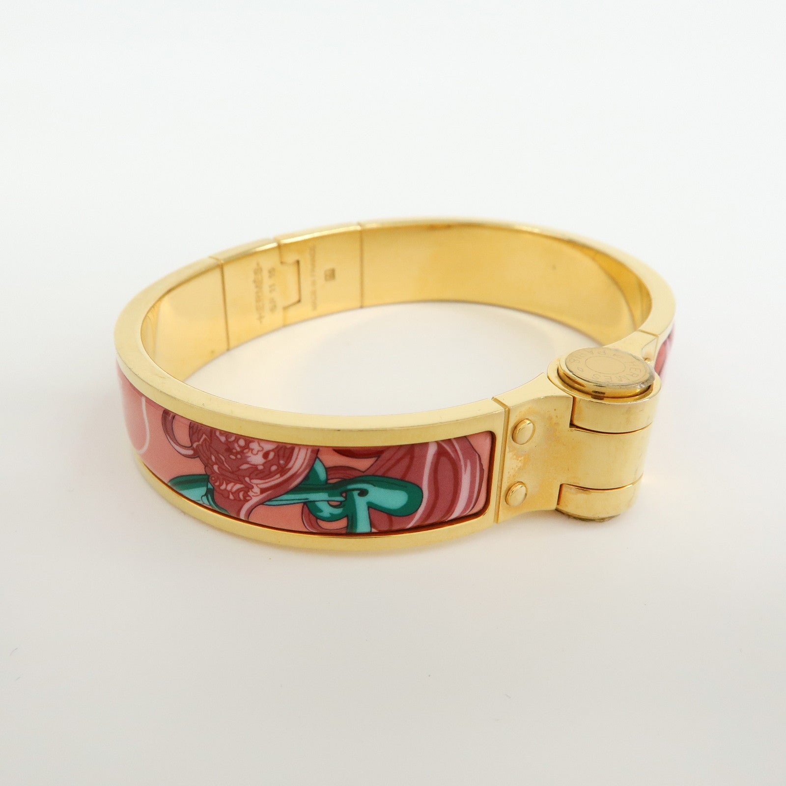 HERMES Metal Charniere Bracelet Bangle BRIDES de GALA Pink Gold