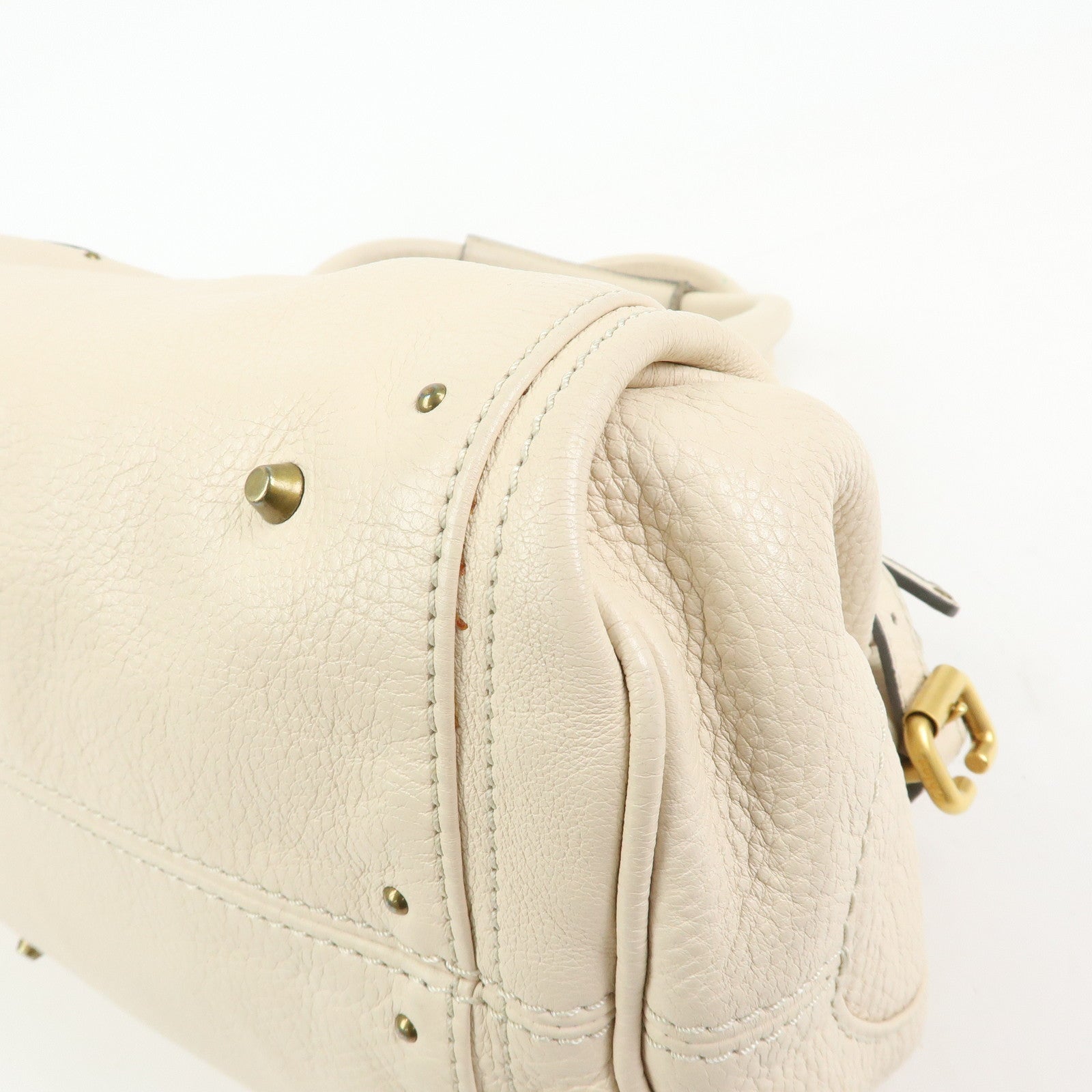 Chloe Paddington Leather Medium Hand Bag Shoulder Bag Ivory