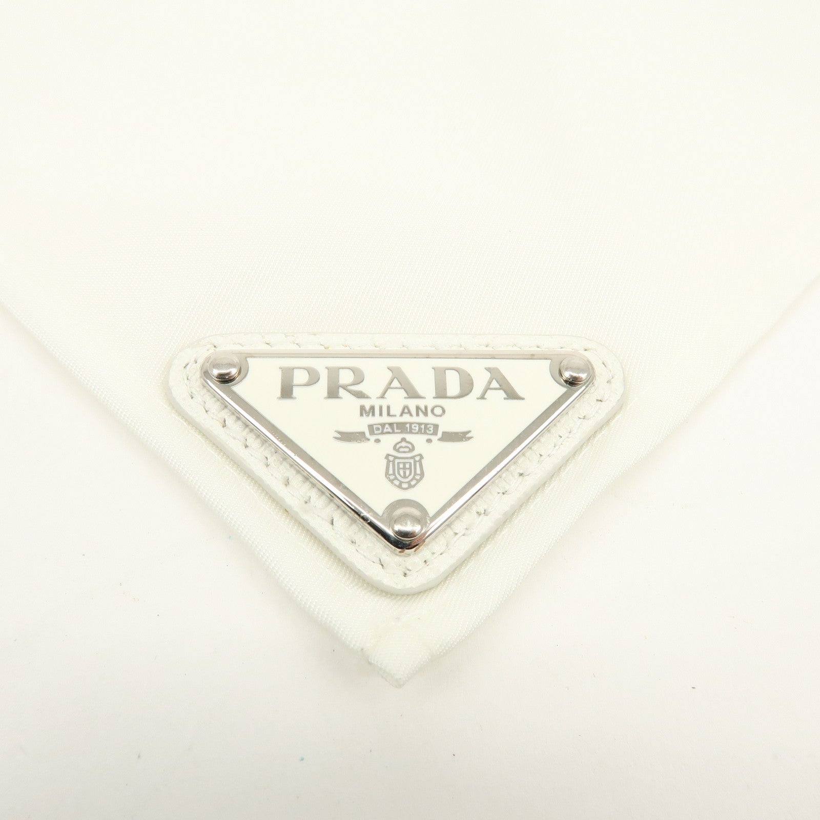 PRADA Triangle Logo Re-Nylon Scarf White 2FF036