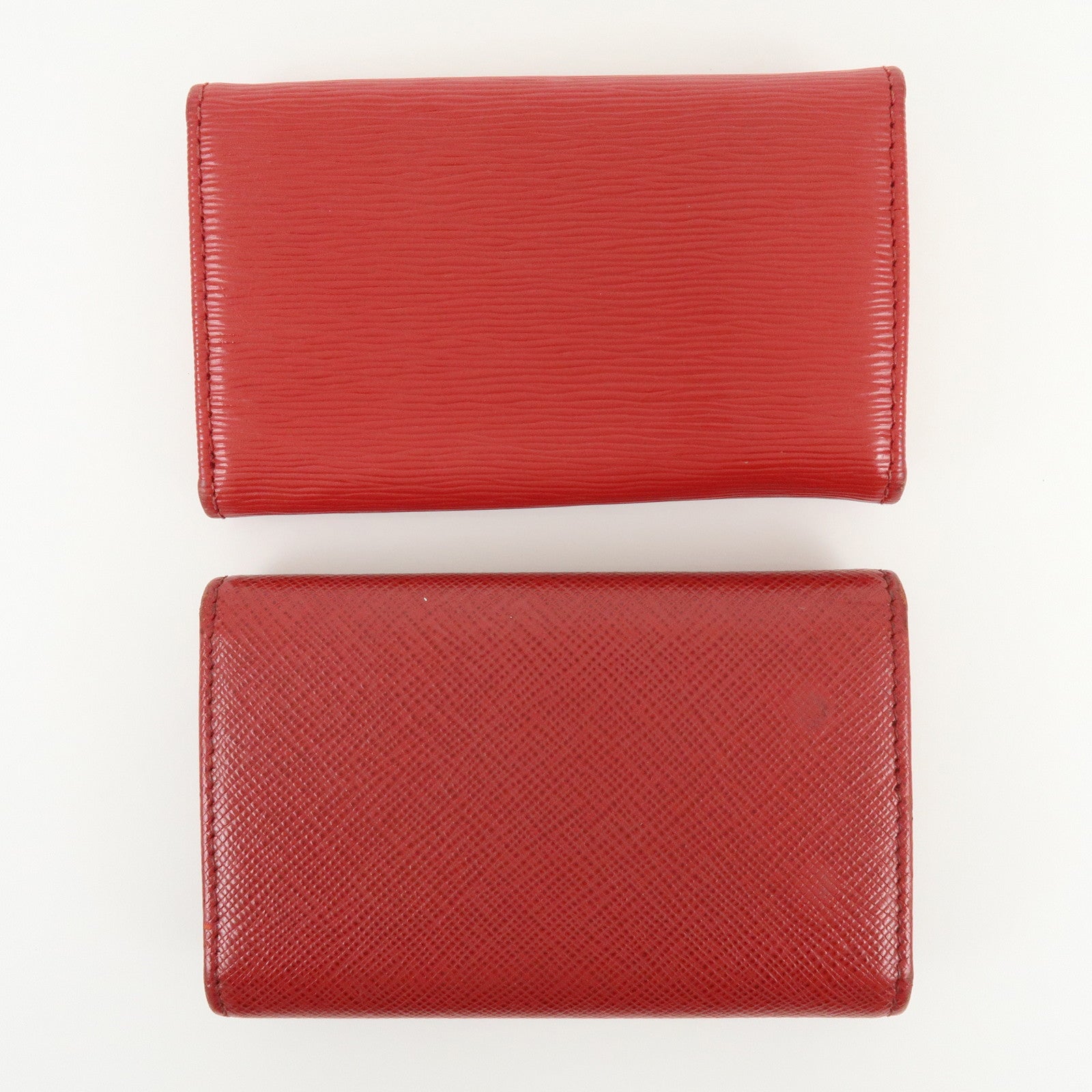 PRADA Set of 2 Saffiano Leather Key Case Red 1PG004/1PG222