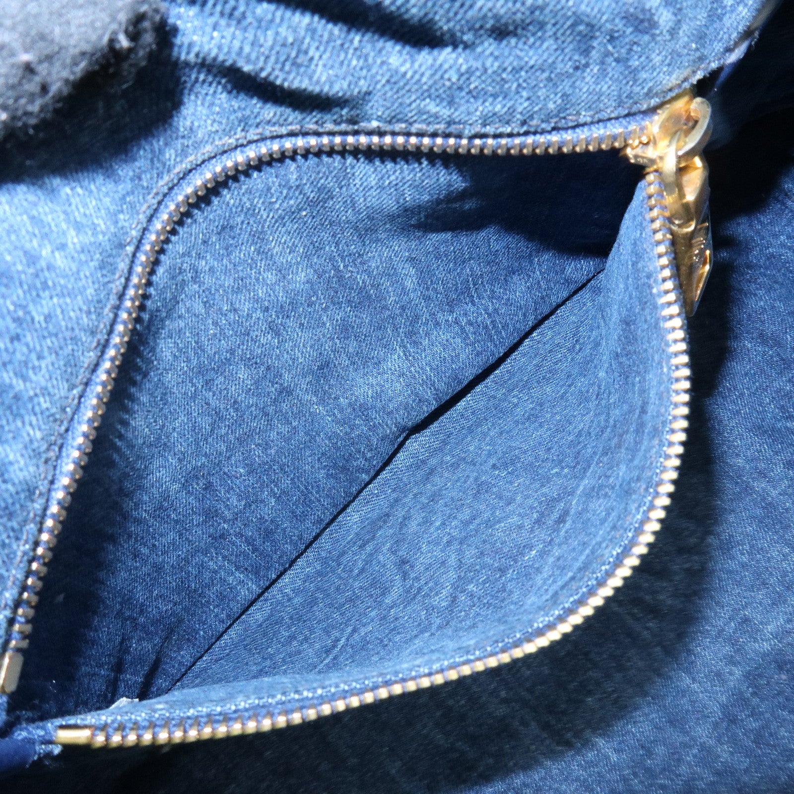 PRADA Triangle Logo Canapa Denim Tote Bag Hand Bag Denim Blue